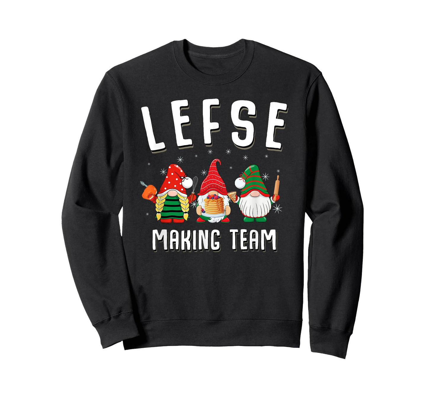 Lefse Making Team Christmas Baking Gnomes T-Shirt