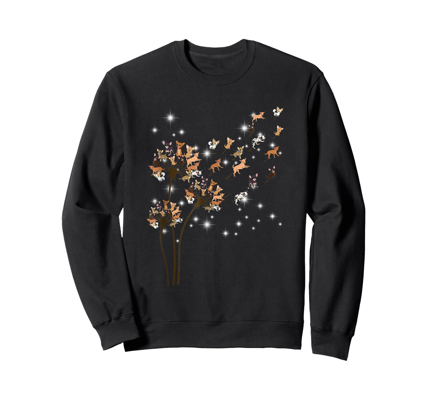 Chihuahua Flower Fly Dandelion Chihuahua Funny Dog Lover T-Shirt