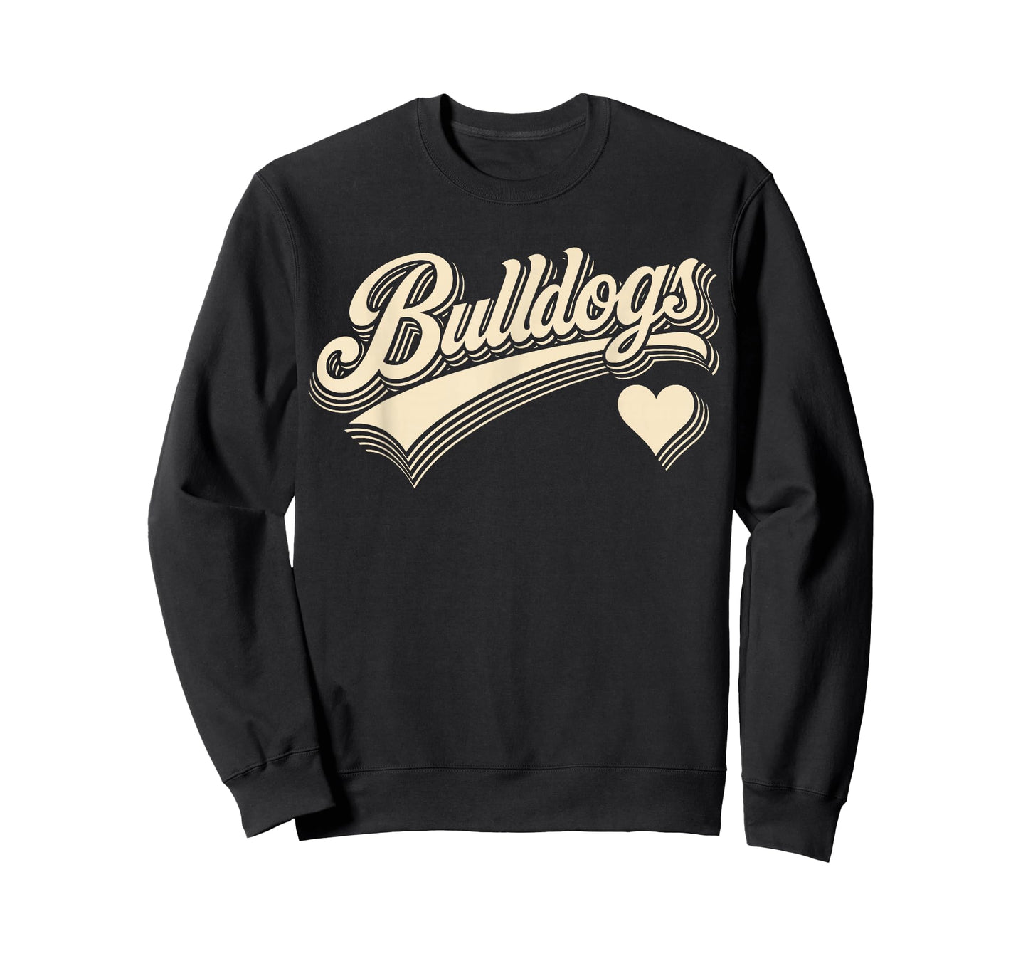 Retro Bulldogs Vintage Heart Design Gift for Men Women Kids T-Shirt