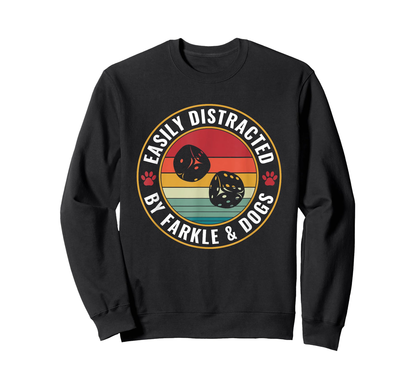 Easily Distracted By Farkle and Dogs Funny Farkle Player T-Shirt
