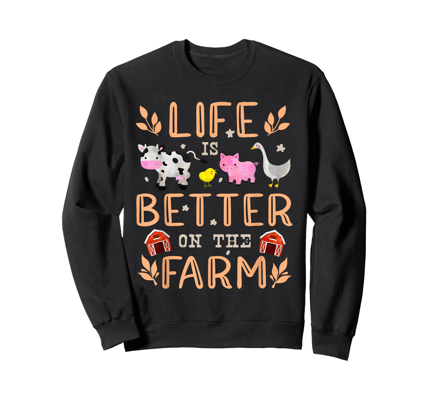 Life Is Better On The Farm Cute Animals Farmer Farming Girl T-Shirt