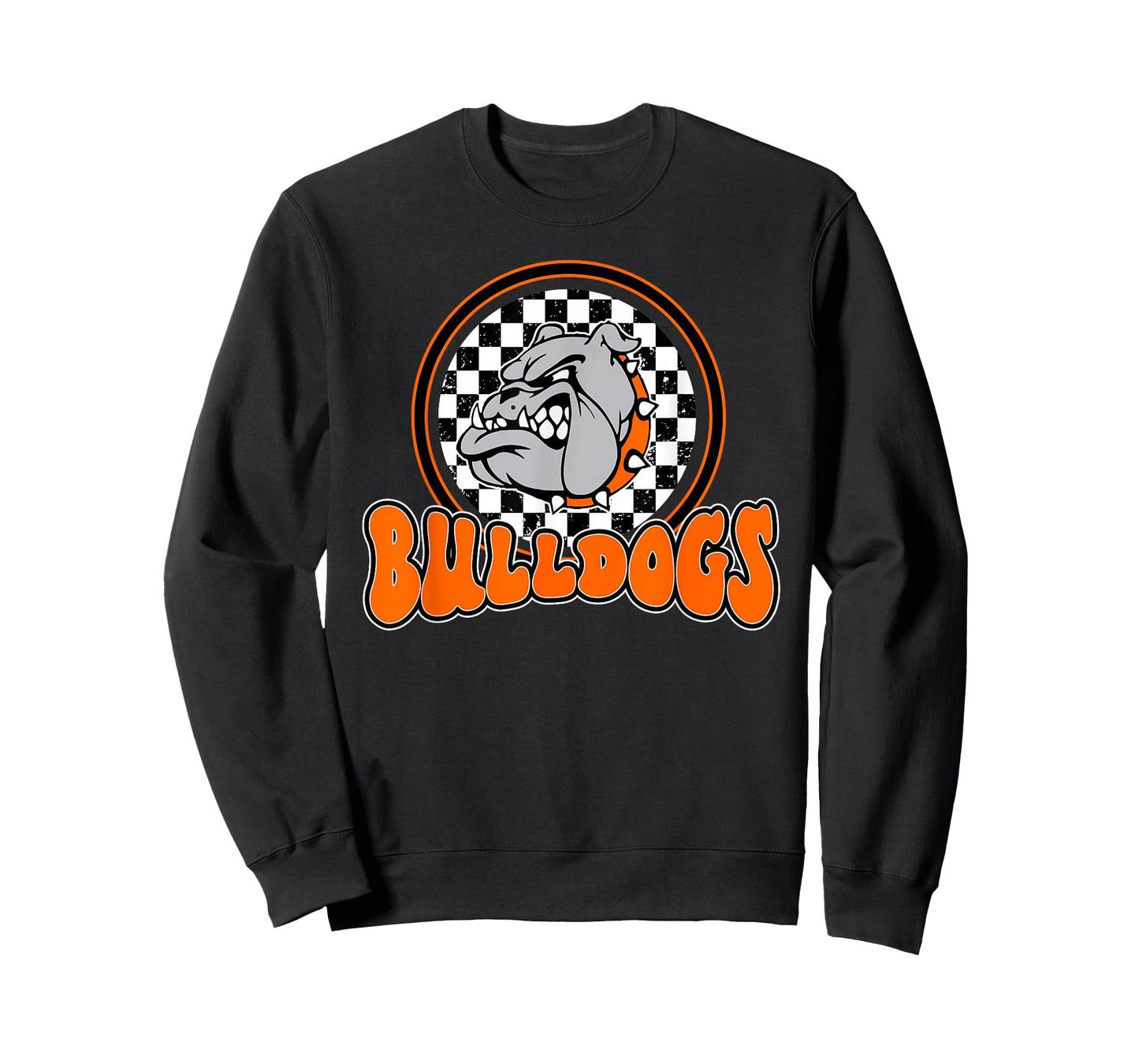 Bulldogs School Spirit Orange Black Retro T-Shirt