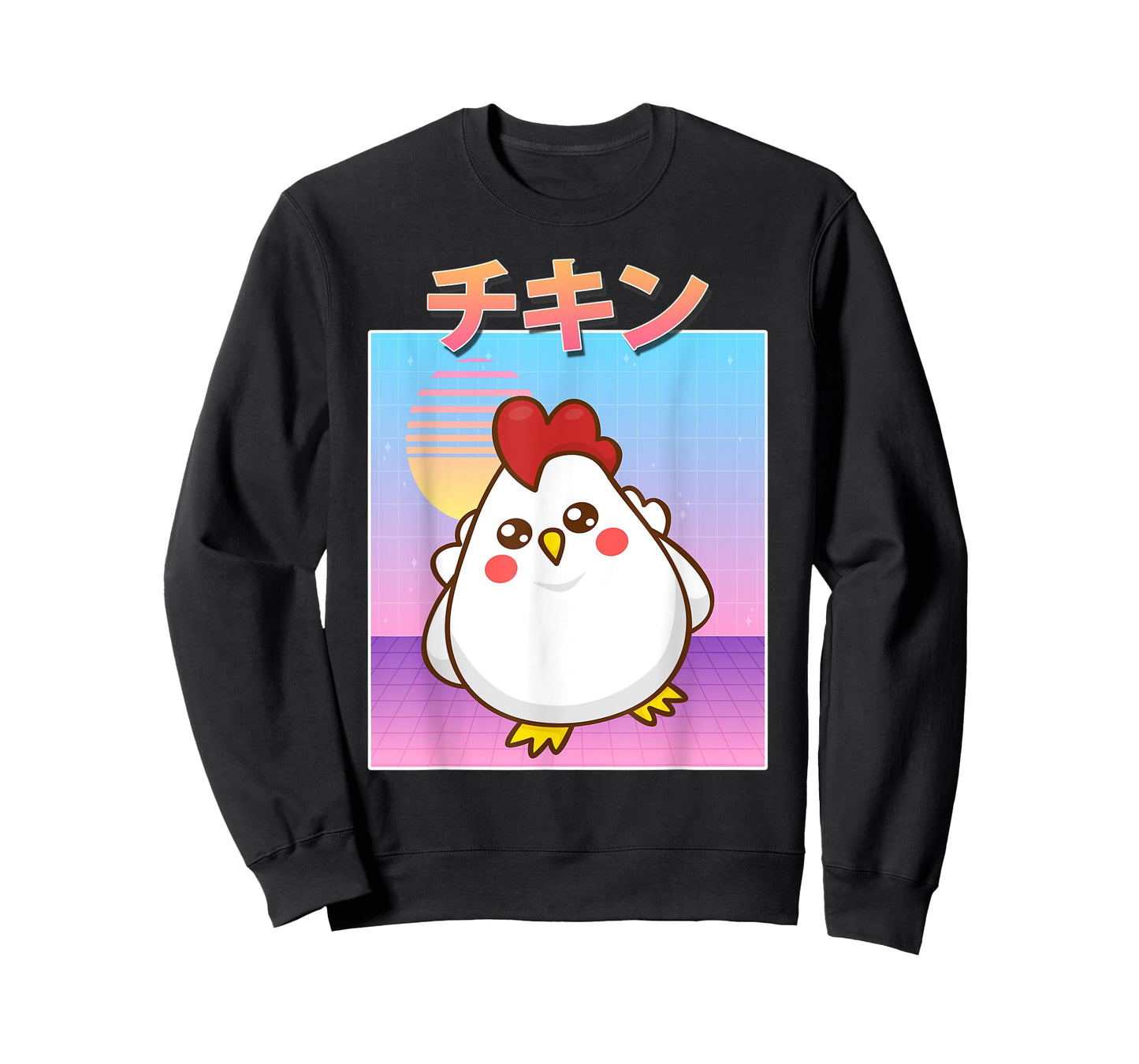 Funny Chicken Retro 90s Japanese Kawaii Chicken Carton Style T-Shirt