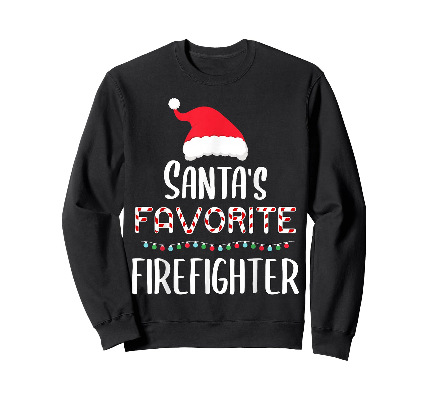 Santas Favorite Firefighter Pajamas Xmas Firefighter Costume T-Shirt
