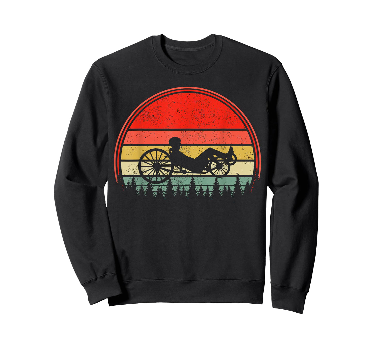 Recumbent Bike Recumbent Trike Vintage Sunset Triker Cyclist T-Shirt