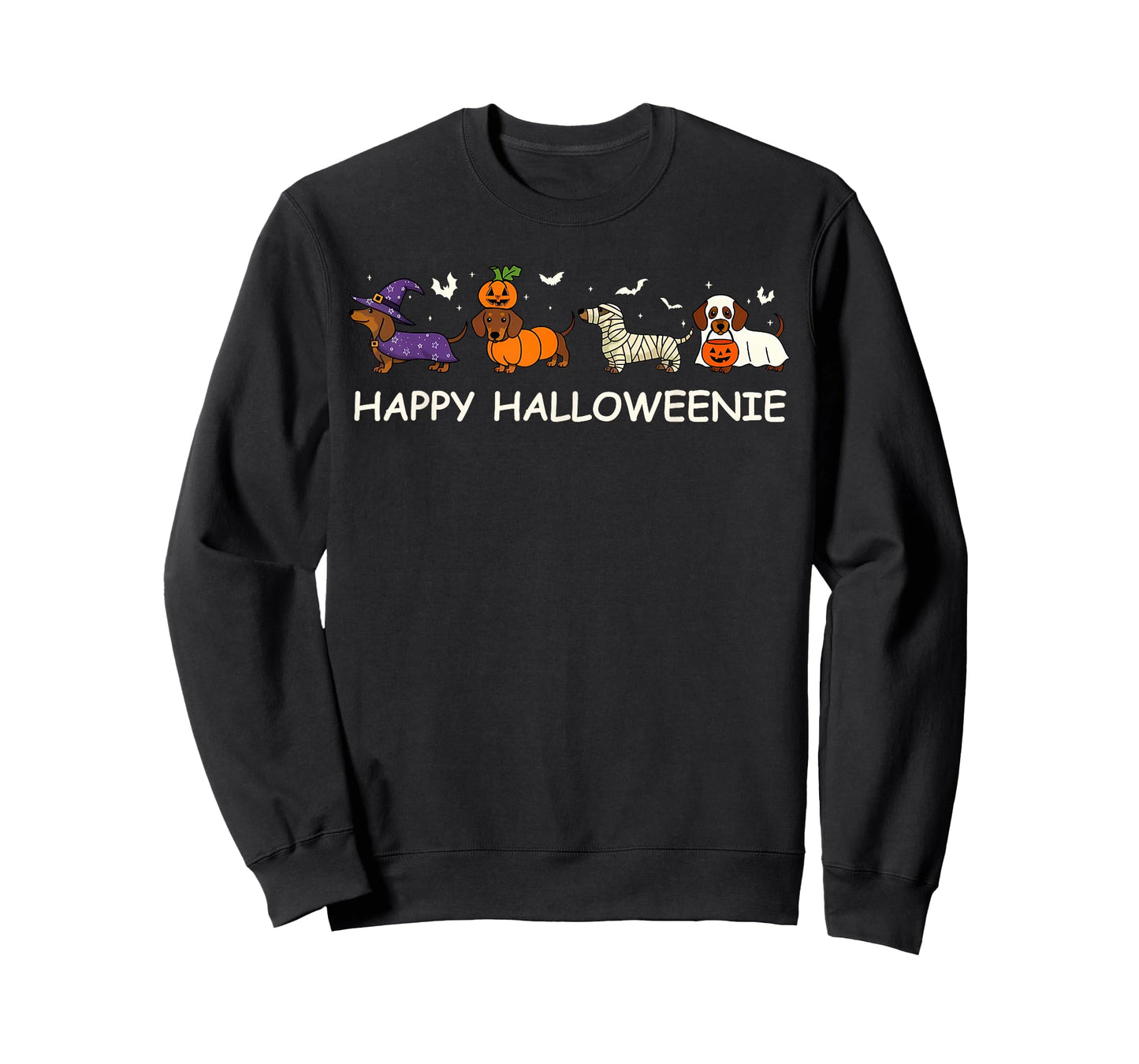 Weiner Dog Witch Happy Halloweenie Cute Halloween Dachshund T-Shirt