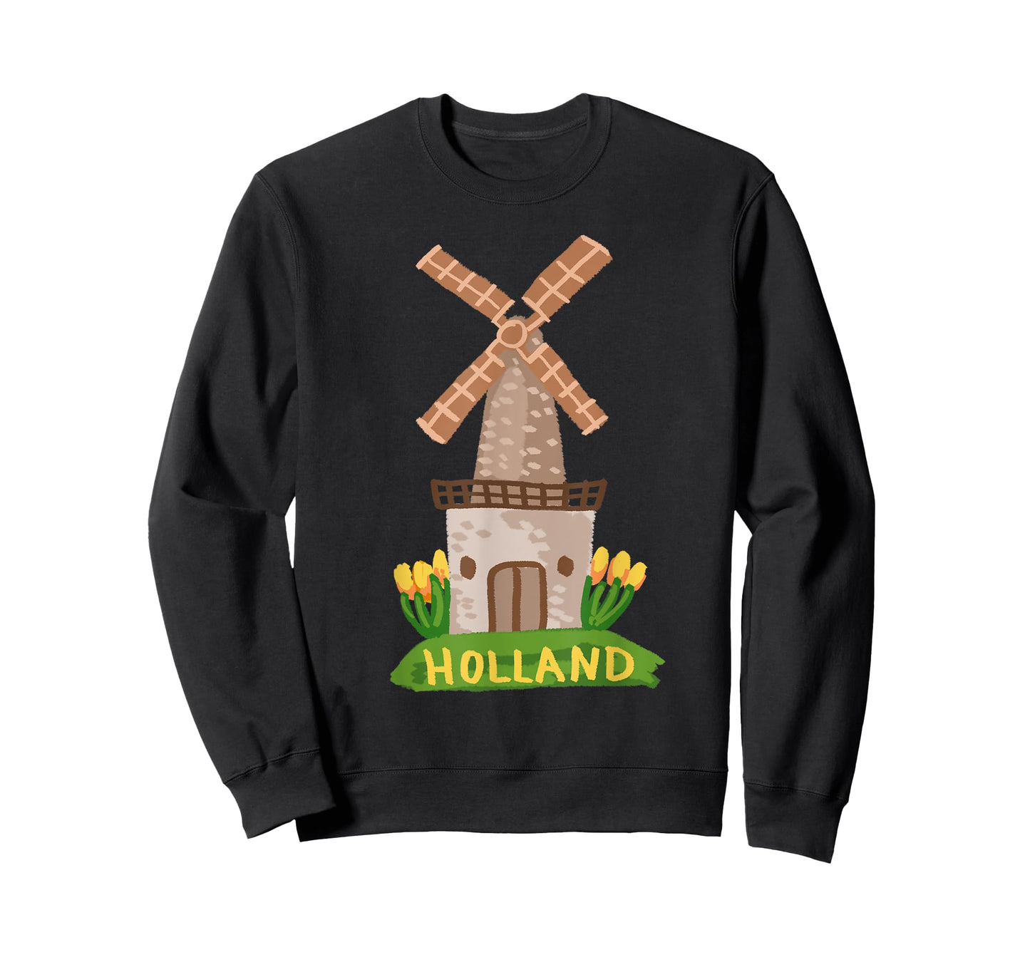 Holland Tulips Houses Windmill Amsterdam Netherlands T-Shirt