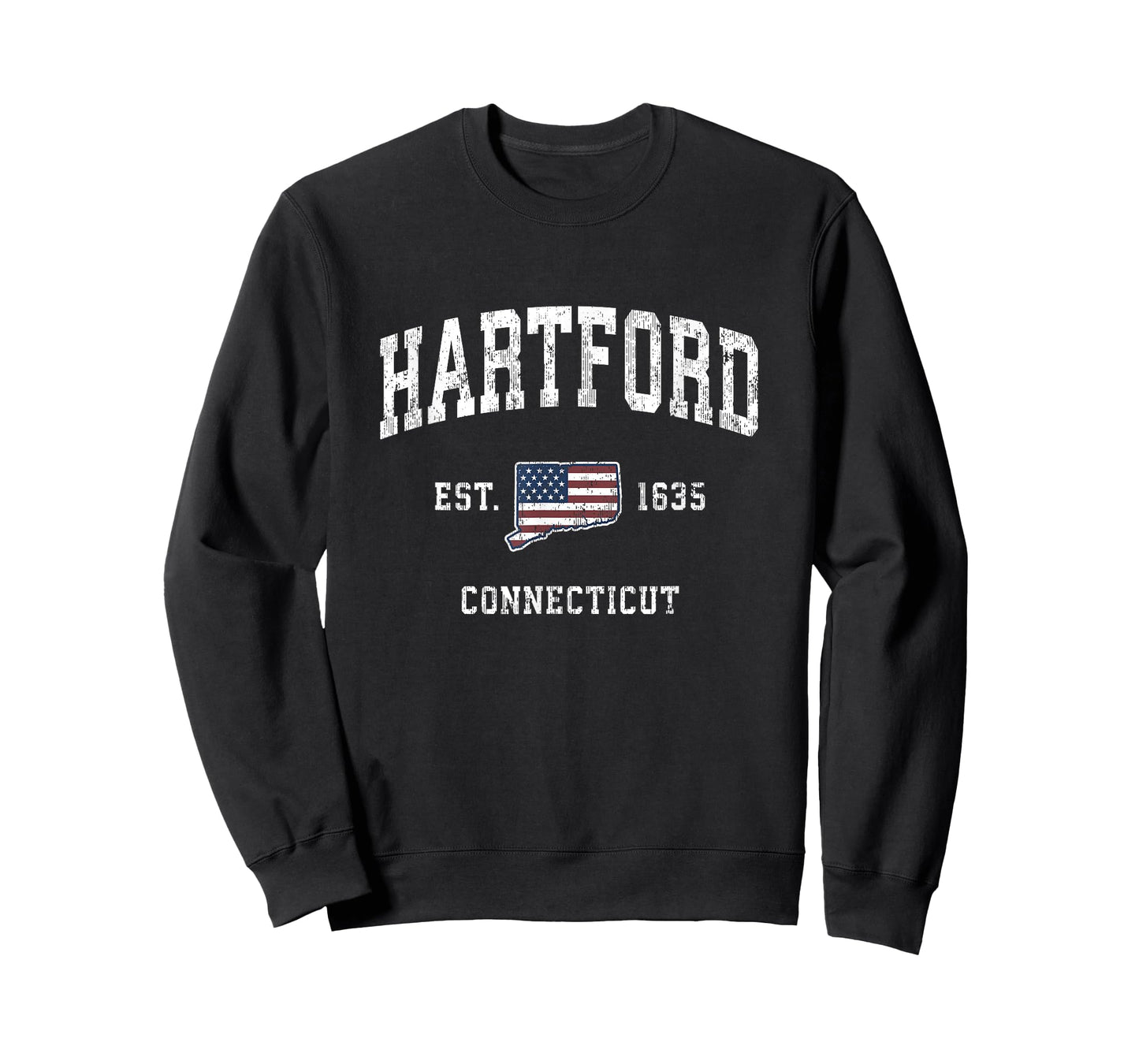 Hartford Connecticut CT Vintage American Flag Sports Design T-Shirt