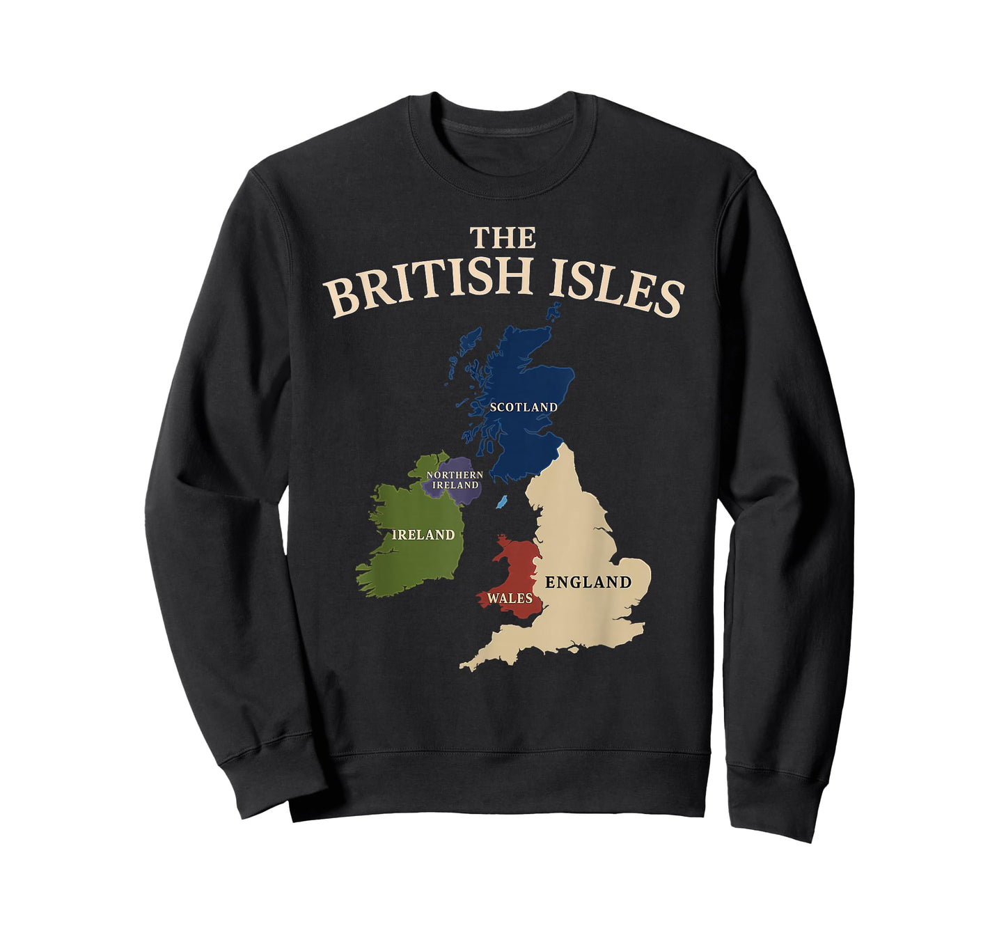 British Isles Sea Ireland Scotland Wales England Map Coins T-Shirt