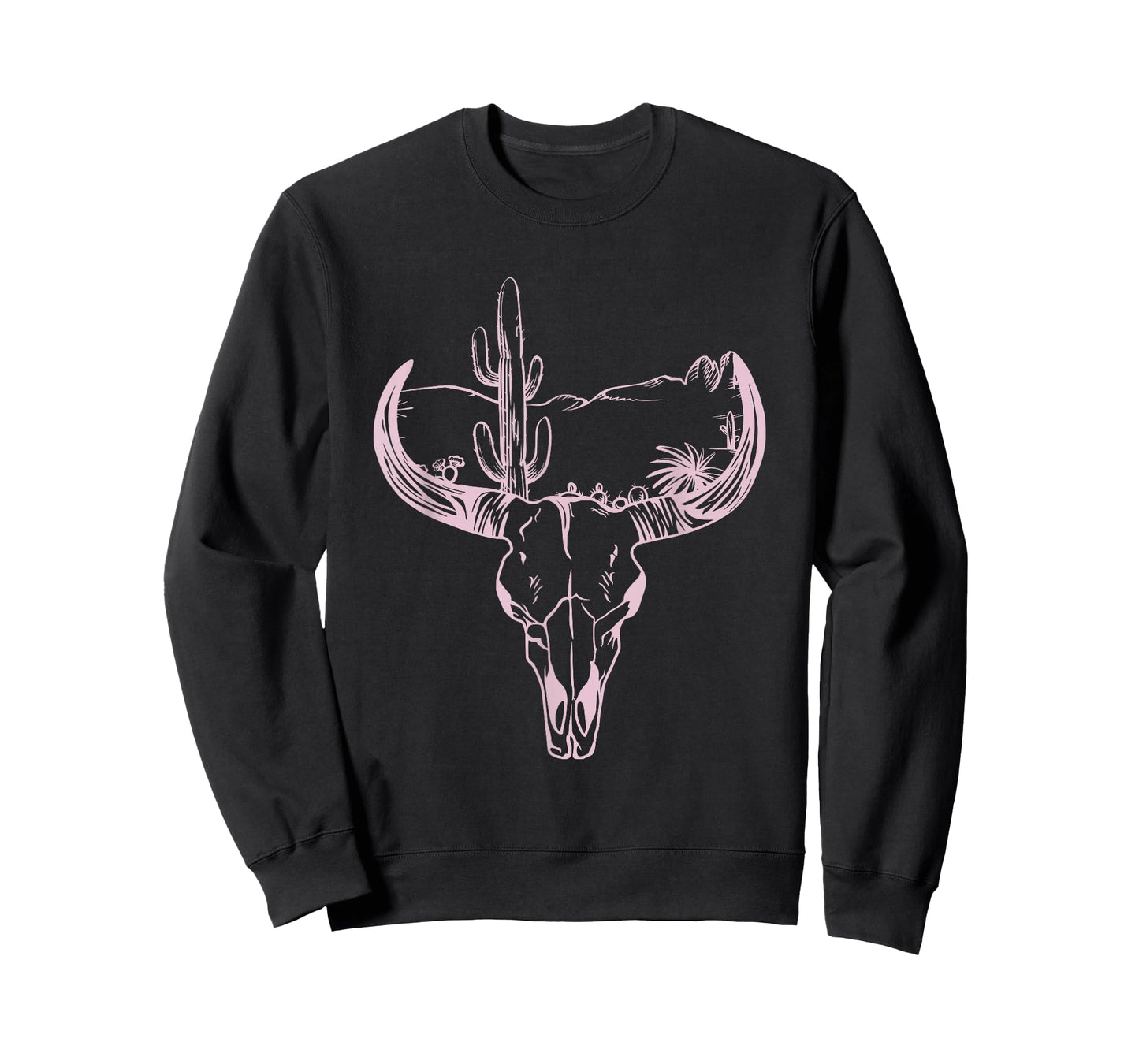 Cow Bull Skull Western Country Desert Longhorn Girls & Women T-Shirt