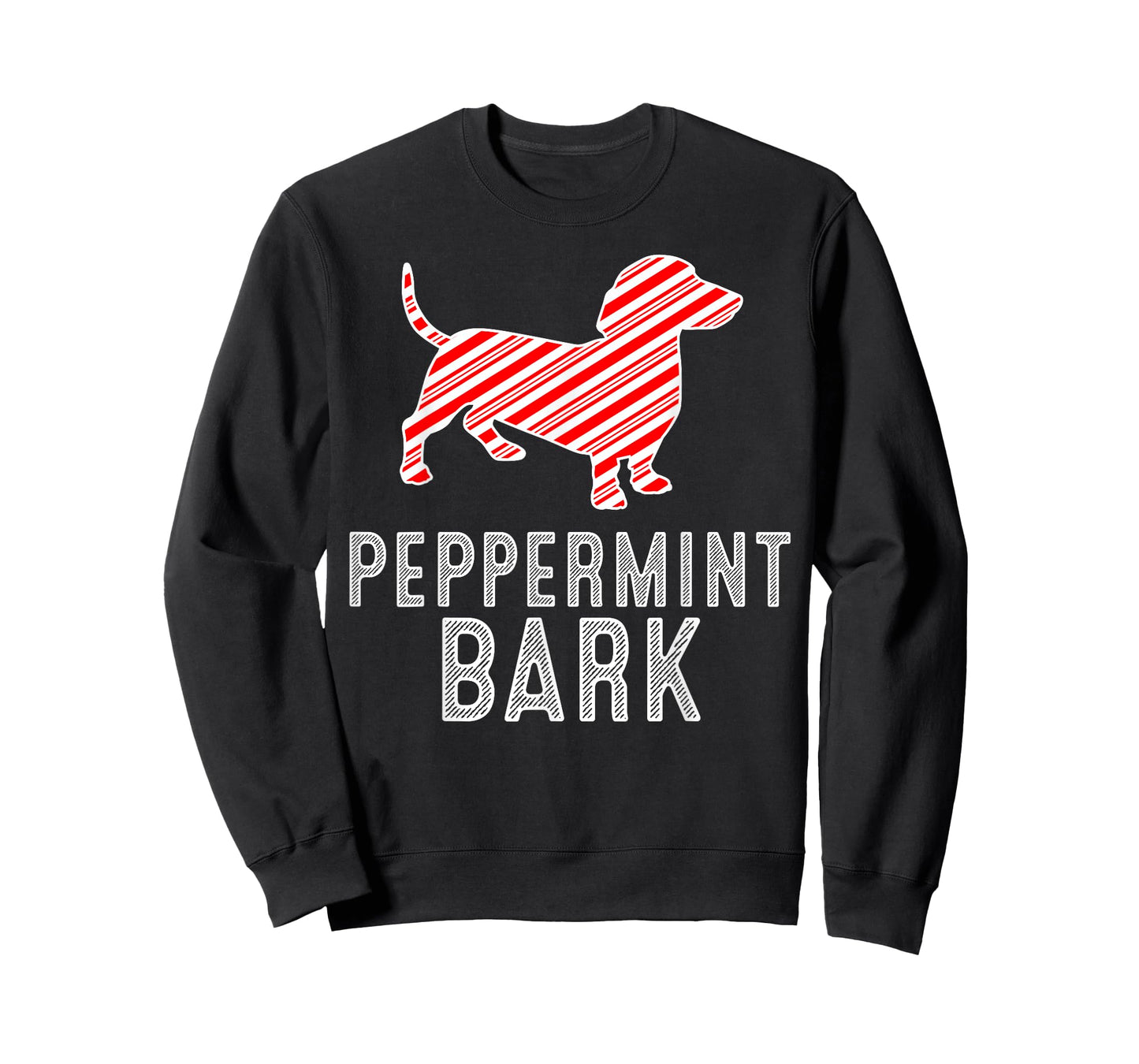 Dachshund Peppermint Bark Christmas Dog Lover Xmas Season T-Shirt