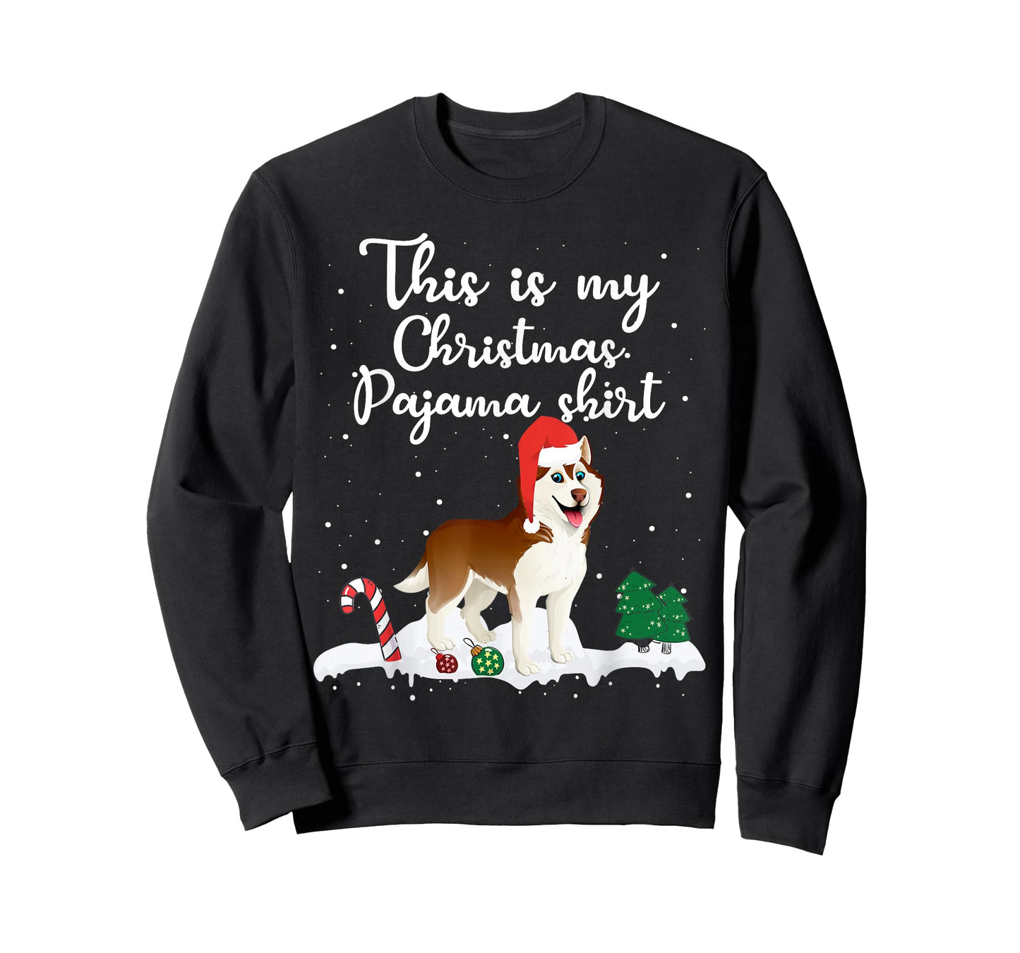 This Is My Christmas Pajama Siberian Husky Dog Mom Dad T-Shirt
