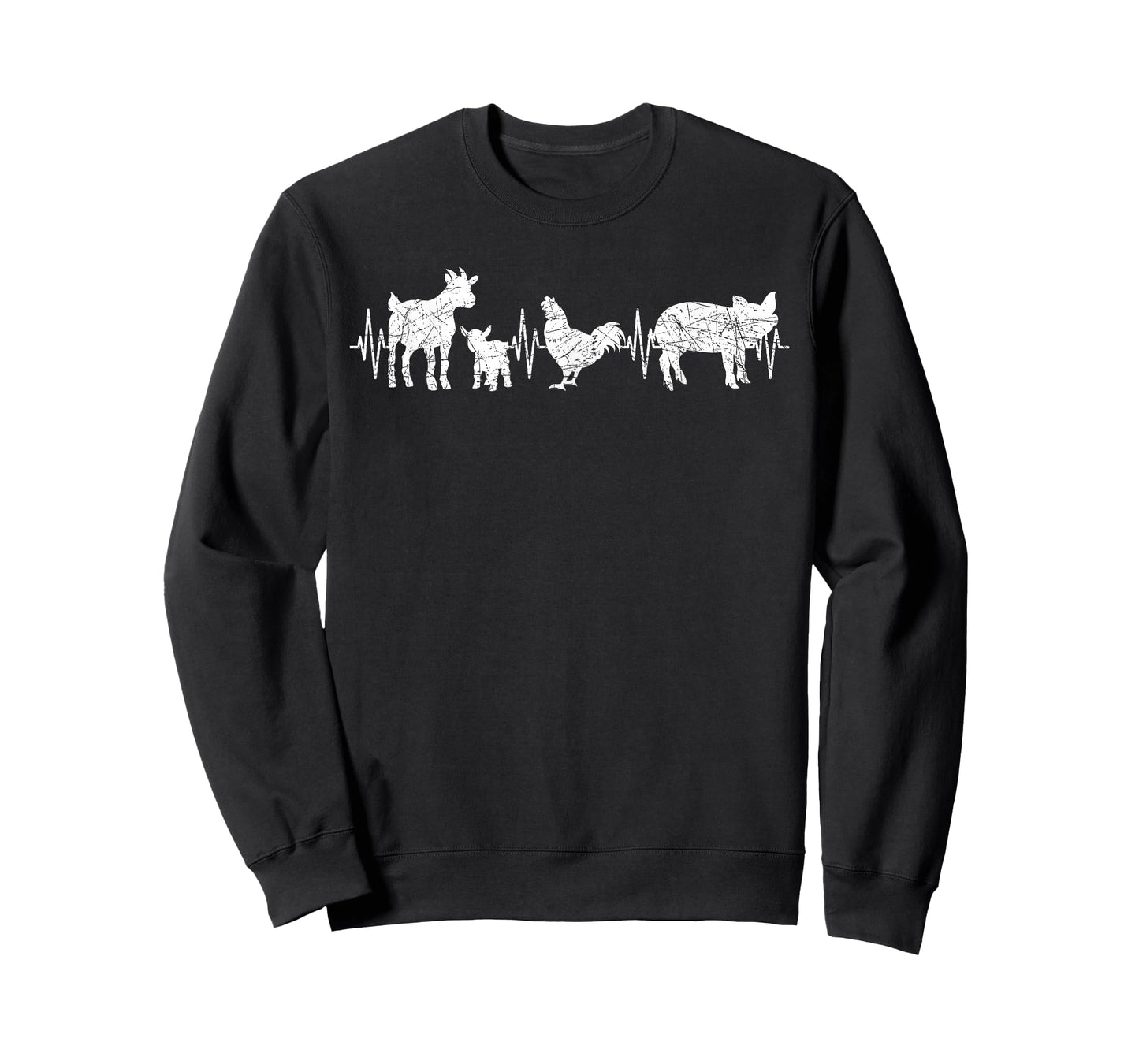 Goat Chicken Pig Agriculture Heartbeat Farm Animals T-Shirt