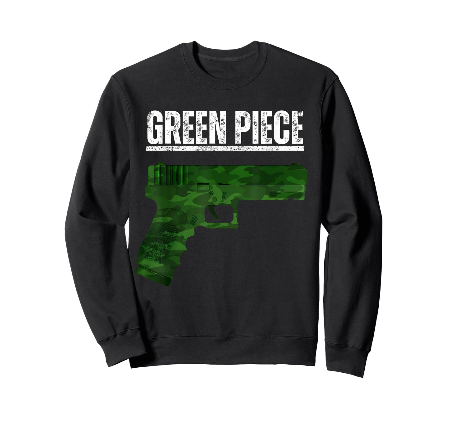 Green Piece Tactical Gun Camo Pistol Design Cool Funny Range T-Shirt