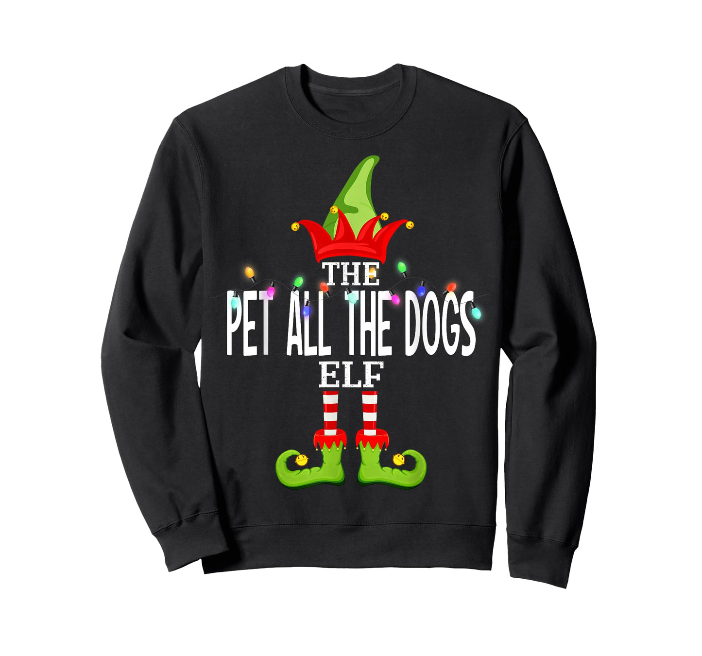 The Pet All The Dogs Elf Christmas Matching Pajamas T-Shirt