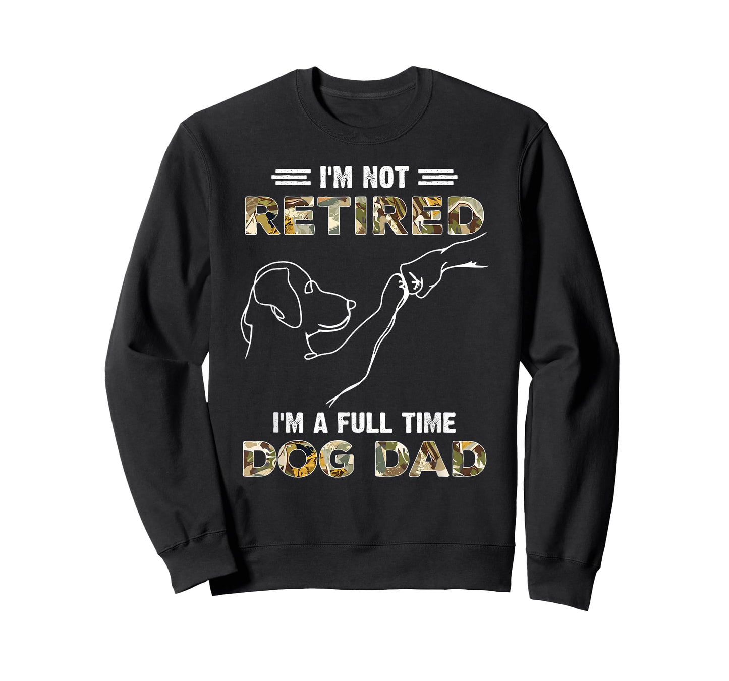 Vintage I'm Not Retired I'm A Full Time Dog Dad Fist Bump T-Shirt for Men Women Kids