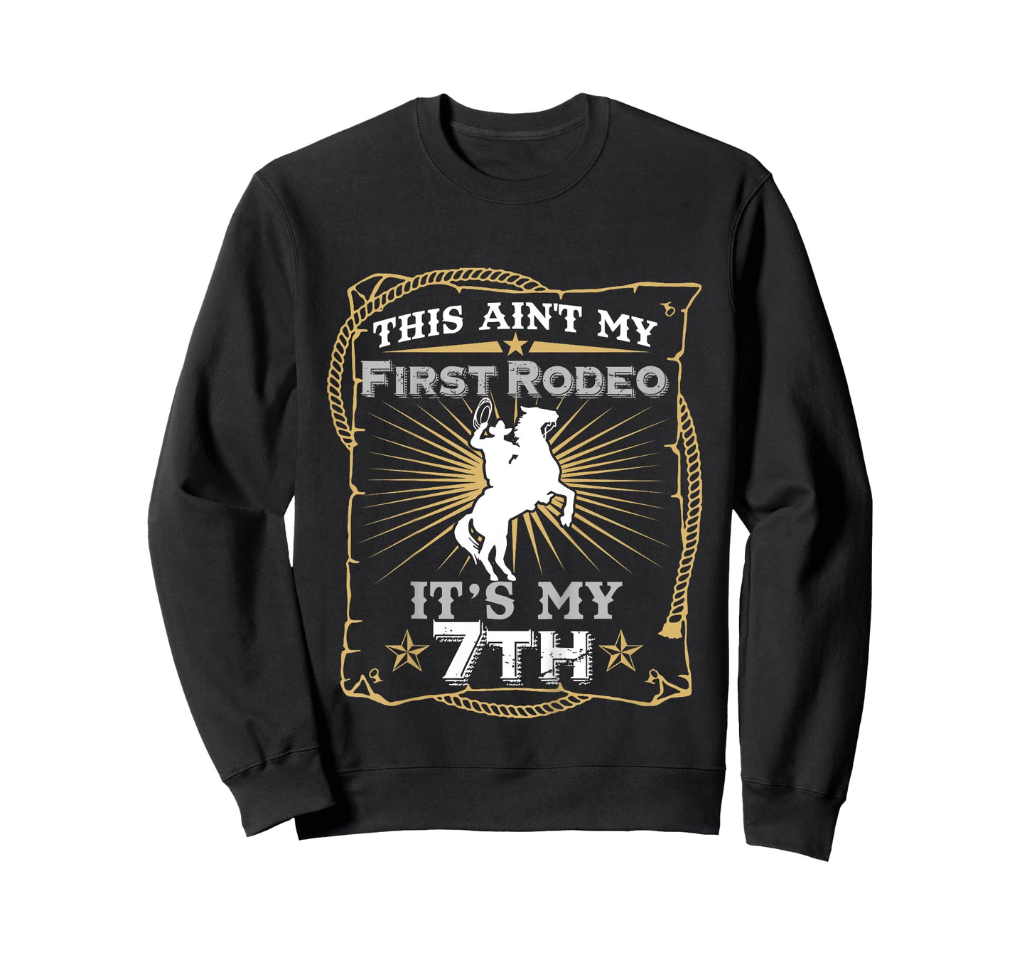 Funny Ain't My First Rodeo 7th Birthday T-Shirt For Kids T-Shirt