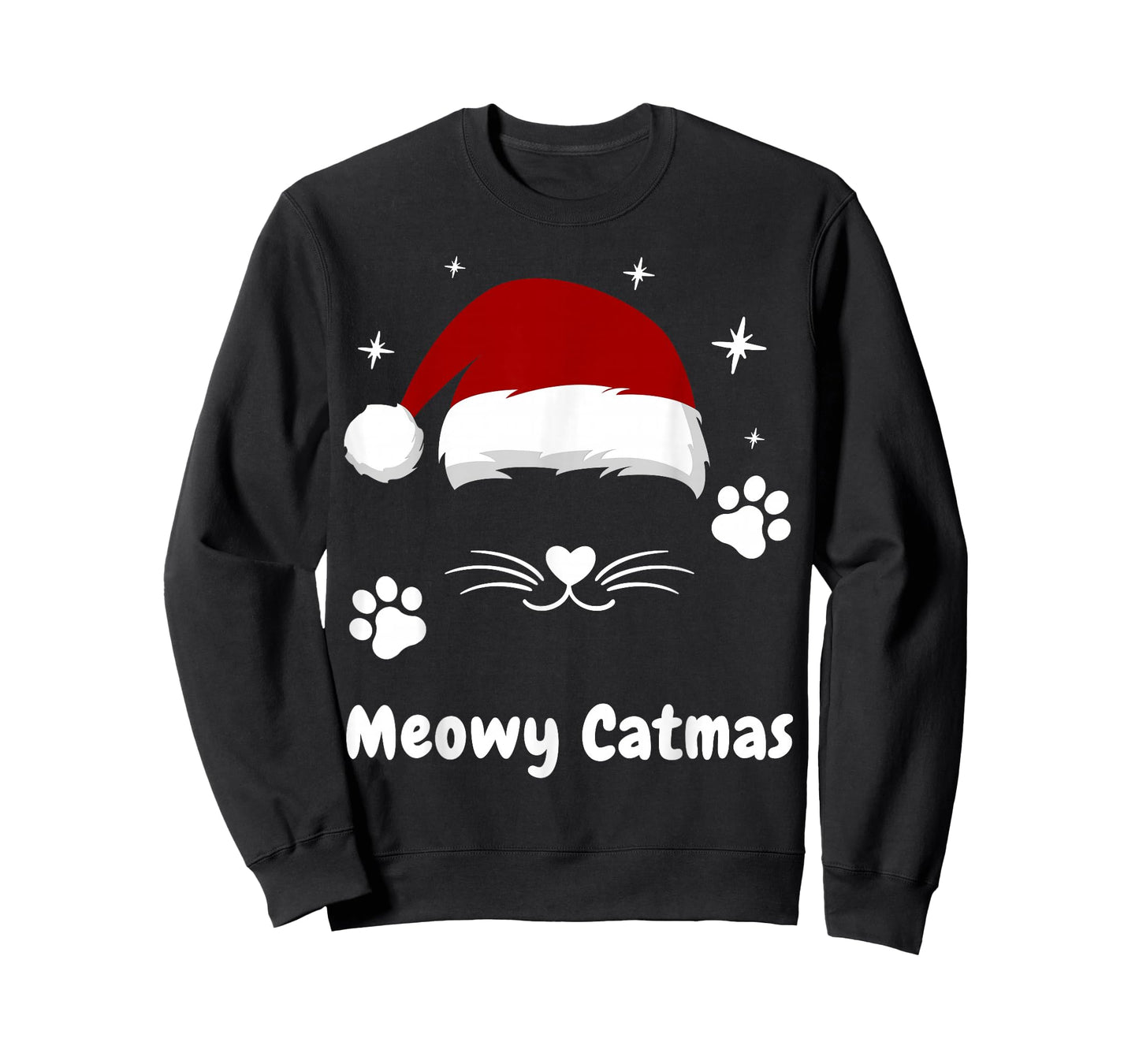 Meowy Catmas Cute Kitten Cats Santa Hat Christmas Xmas T-Shirt