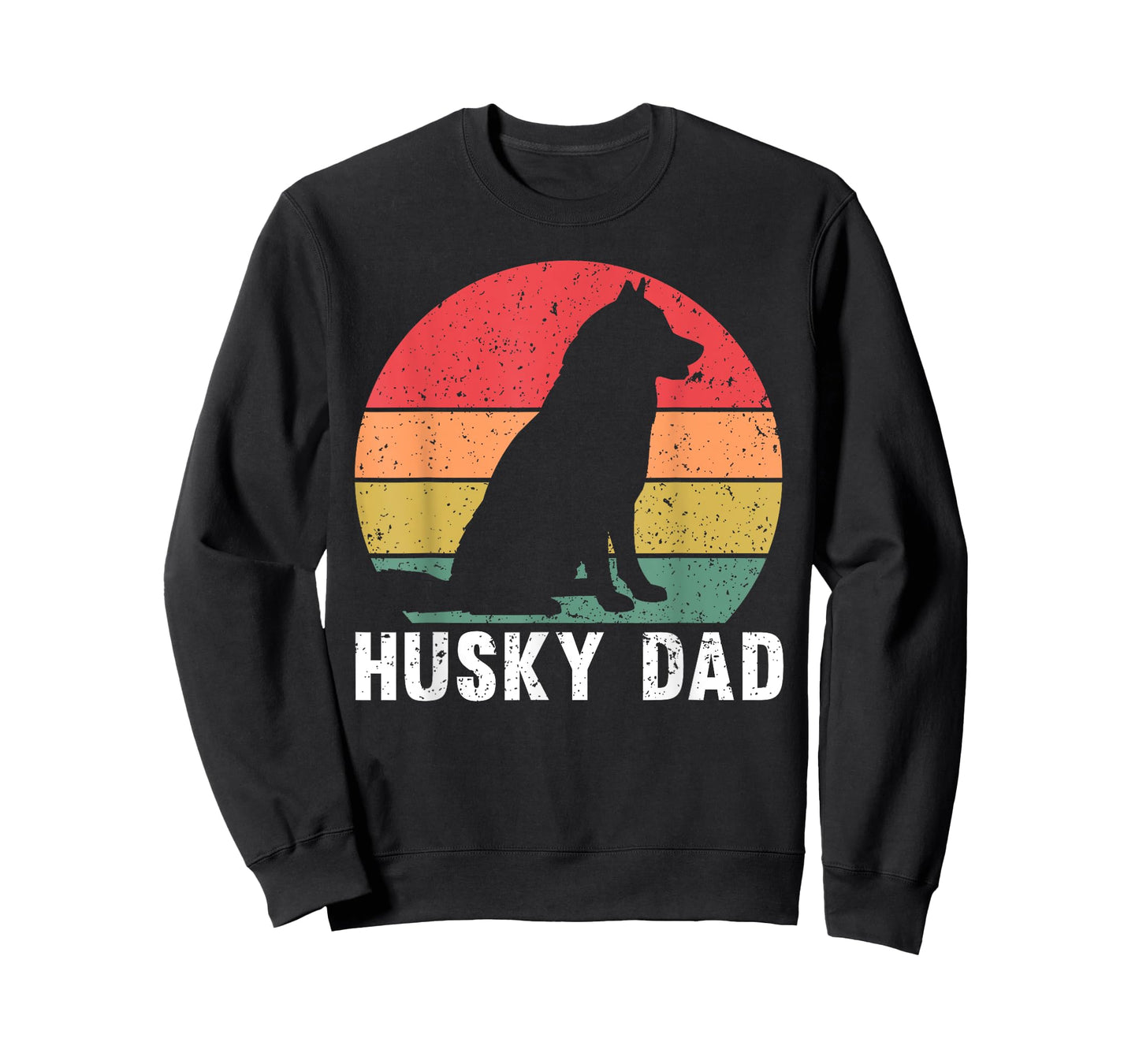 Husky Dad Art For Father Men Husky Lover Siberian Husky Dog T-Shirt