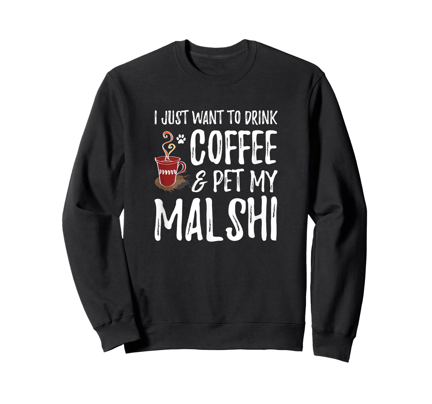 Coffee and Malshi T-Shirt for Mal-shi Dog Mom T-Shirt
