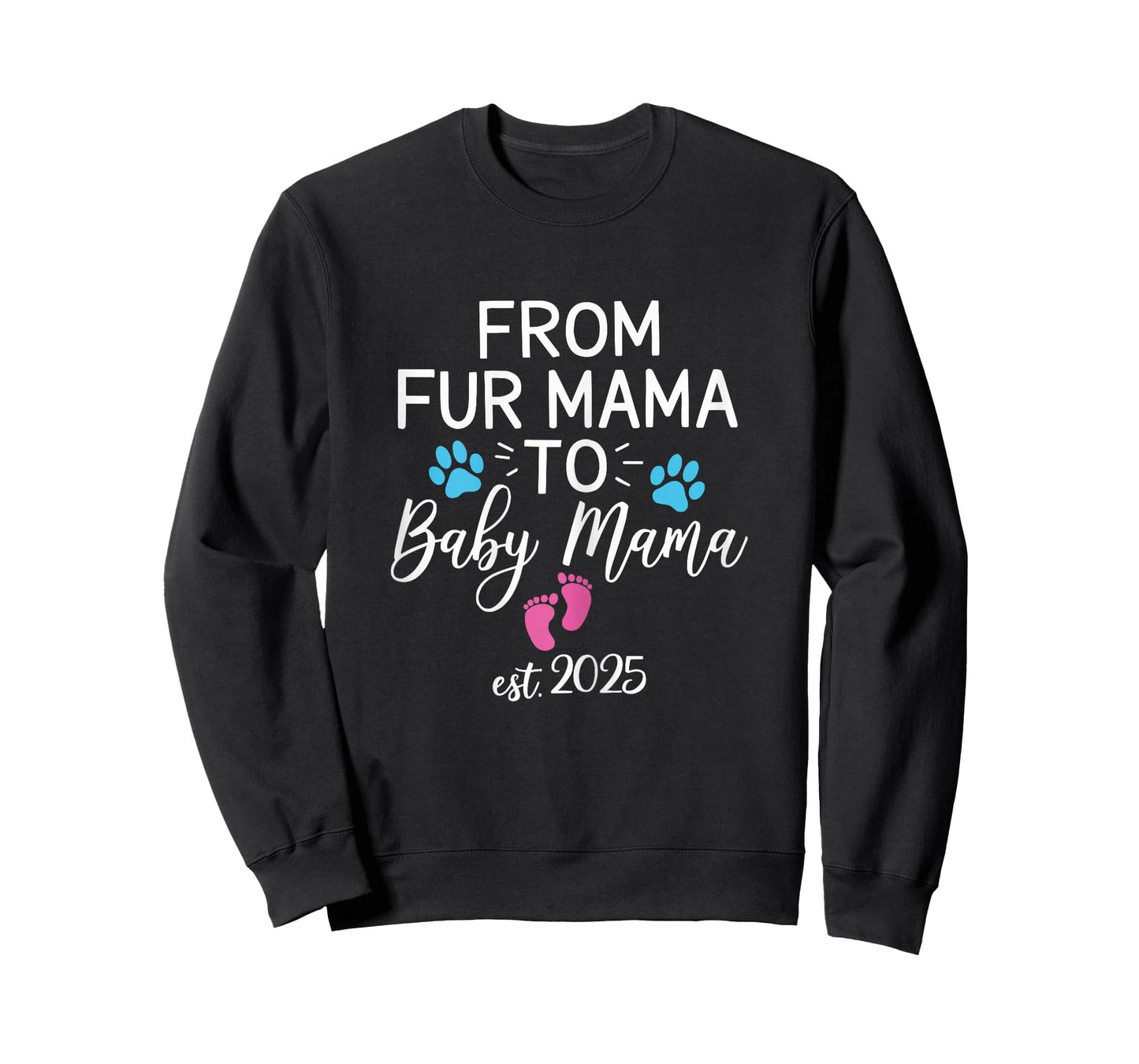 from Fur Mama to Baby Mama Est 2025 Dog Cat Owner New Mom T-Shirt