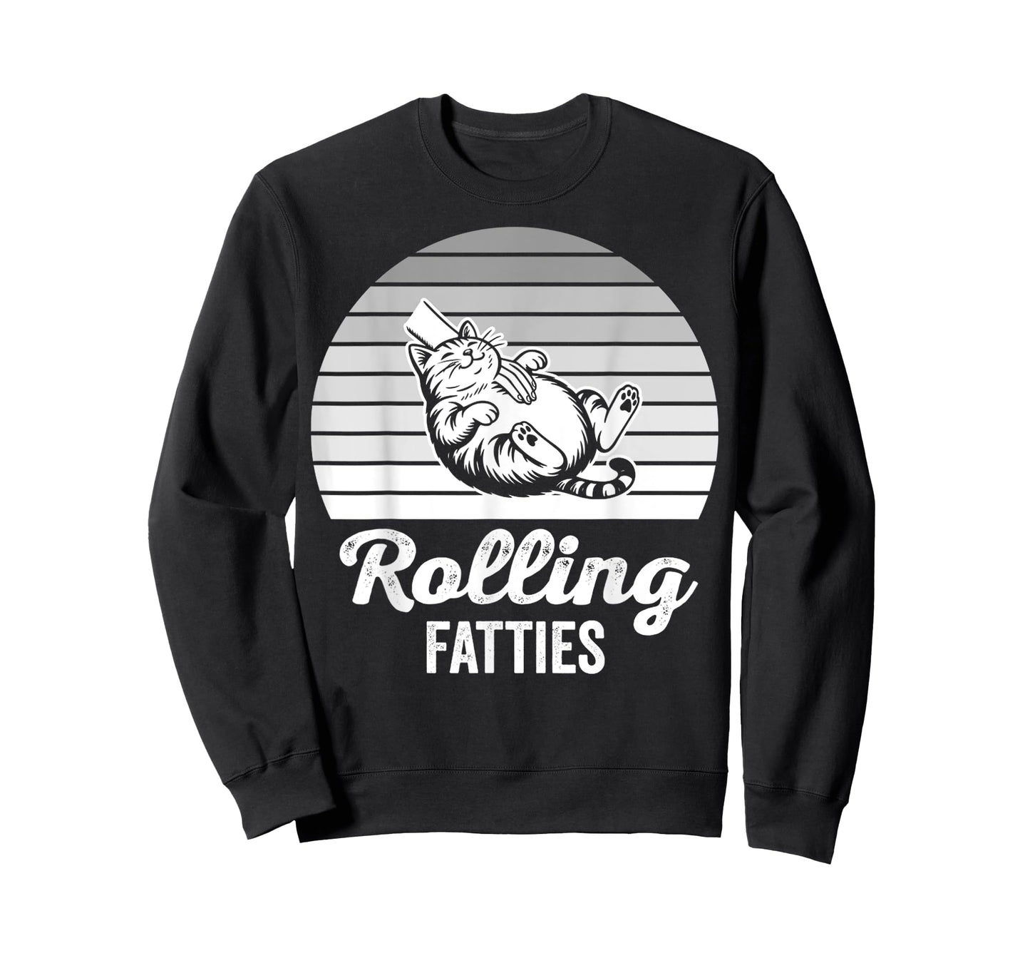 Rolling Fatties Cute Cat Humor Design T-Shirt