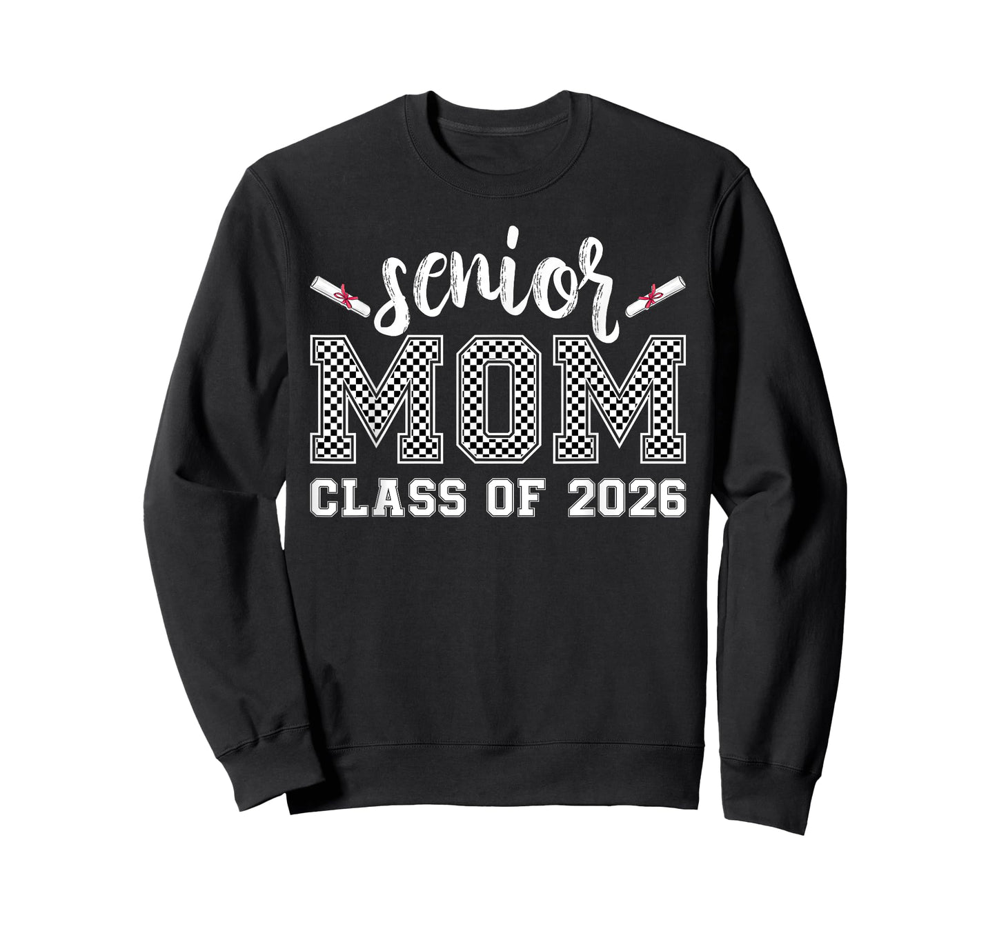Checkered Senior Mom 2026 Class Of 26 Proud Mom of Graduate T-Shirt