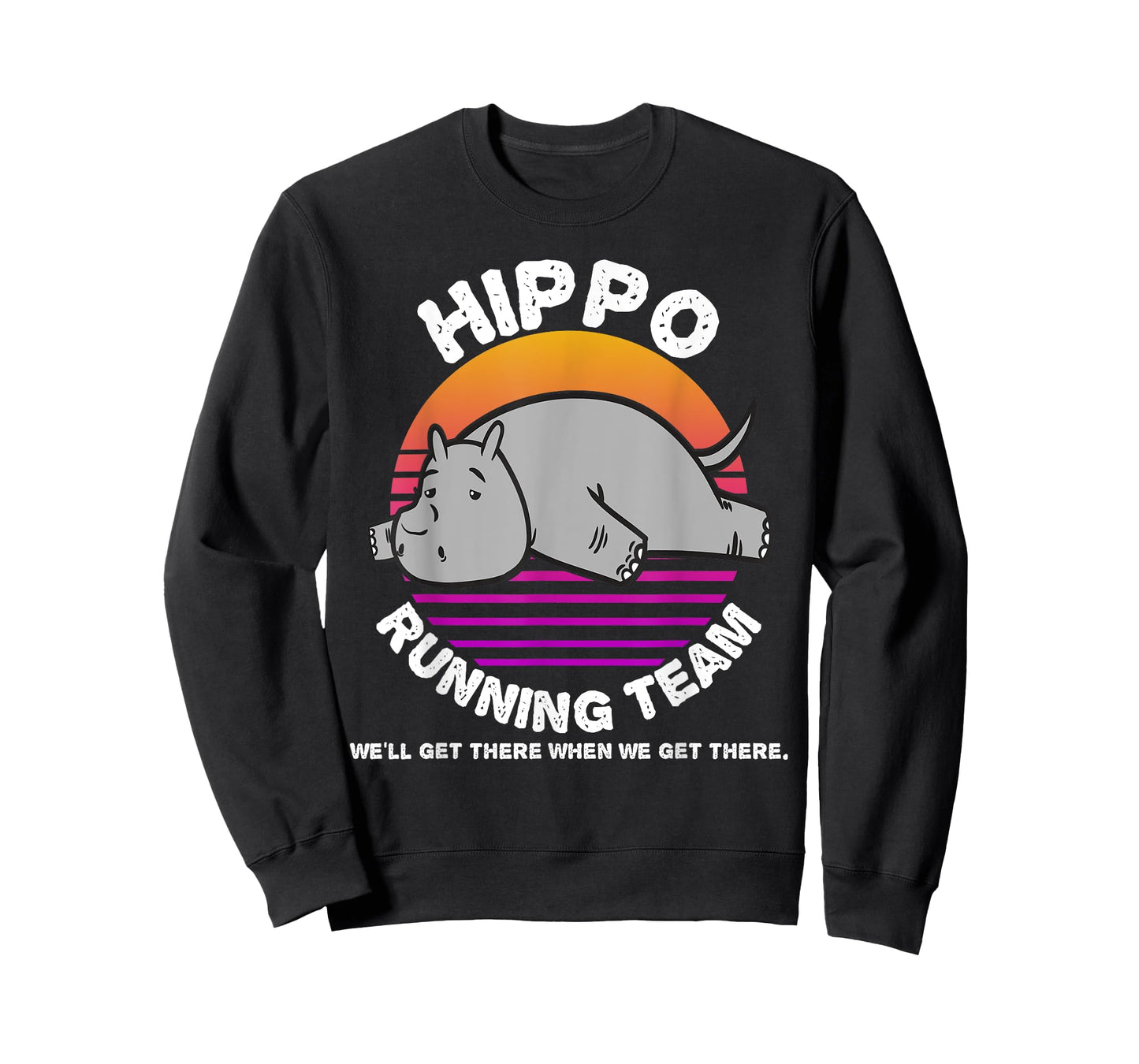 Funny Hippo Running Team Shirt Kids Men Women Gift T-Shirt