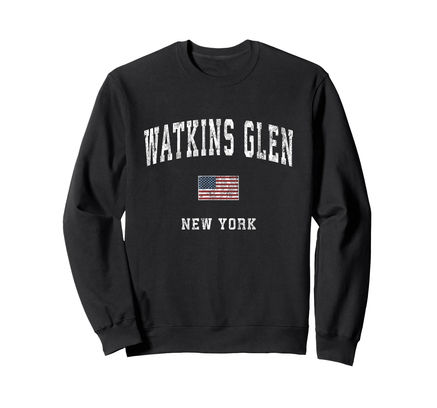 Watkins Glen New York NY Vintage American Flag Sports Design T-Shirt
