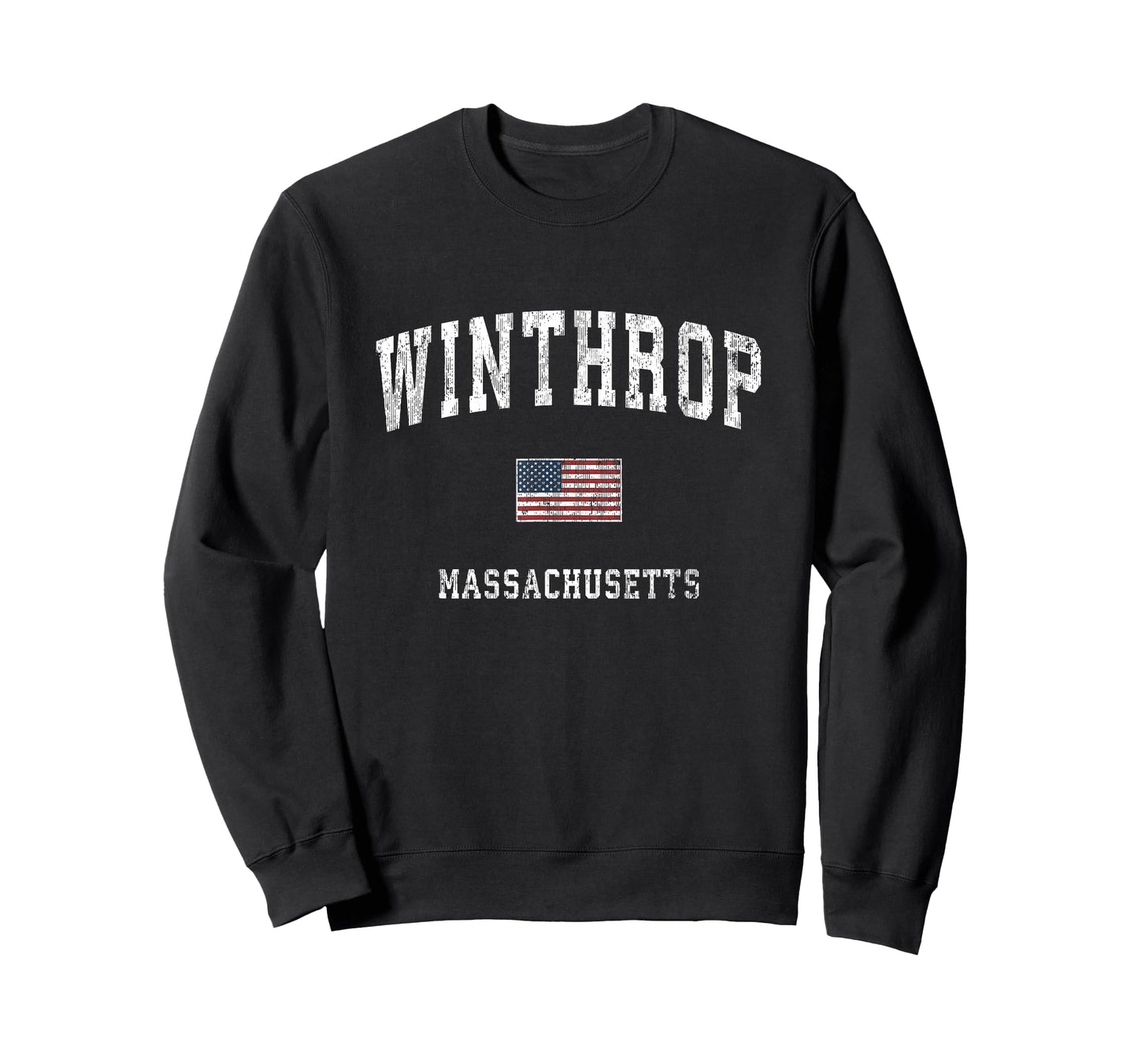 Winthrop Massachusetts MA Vintage American Flag Sports T-Shirt for Women Kids Men