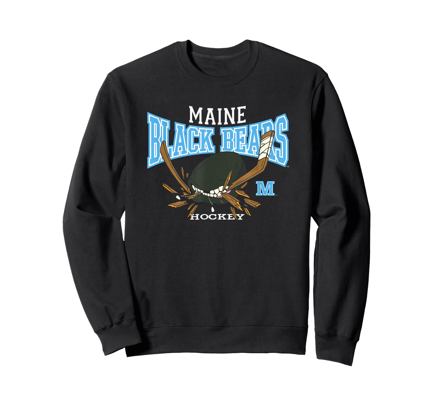 Maine Black Bears Hockey Bite Black Officially Licensed T-Shirt