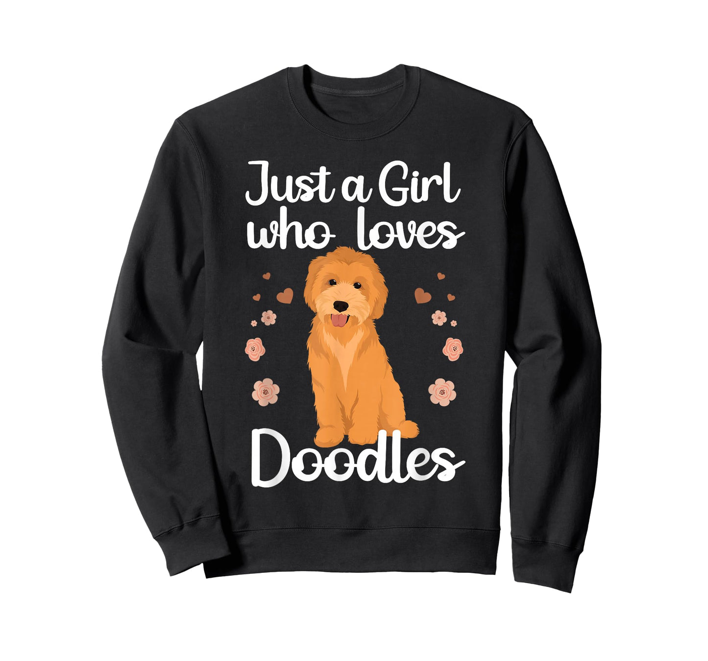 Cute Doodle Art for Women Girls Mom Golden Doodle Dog Lovers T-Shirt Small