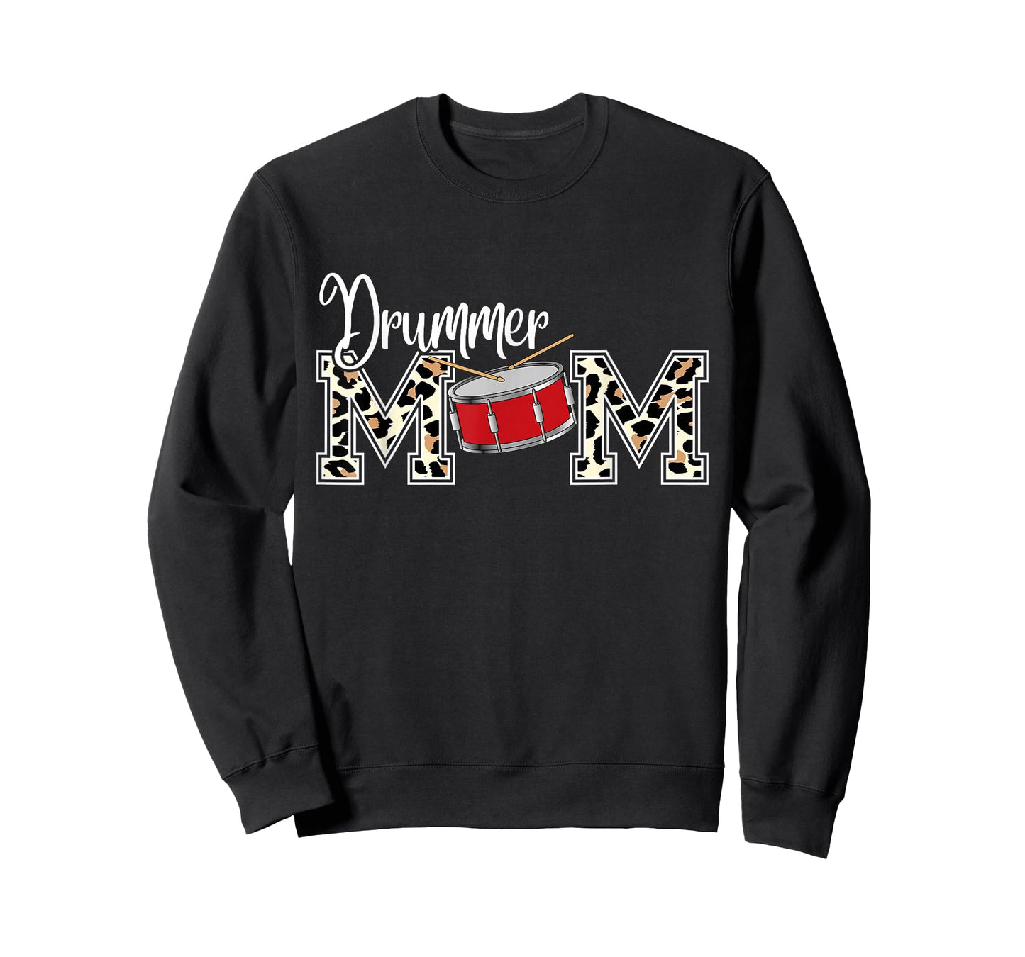 Drummer Mom Leopard Print Proud Drummer Mom Musical T-Shirt