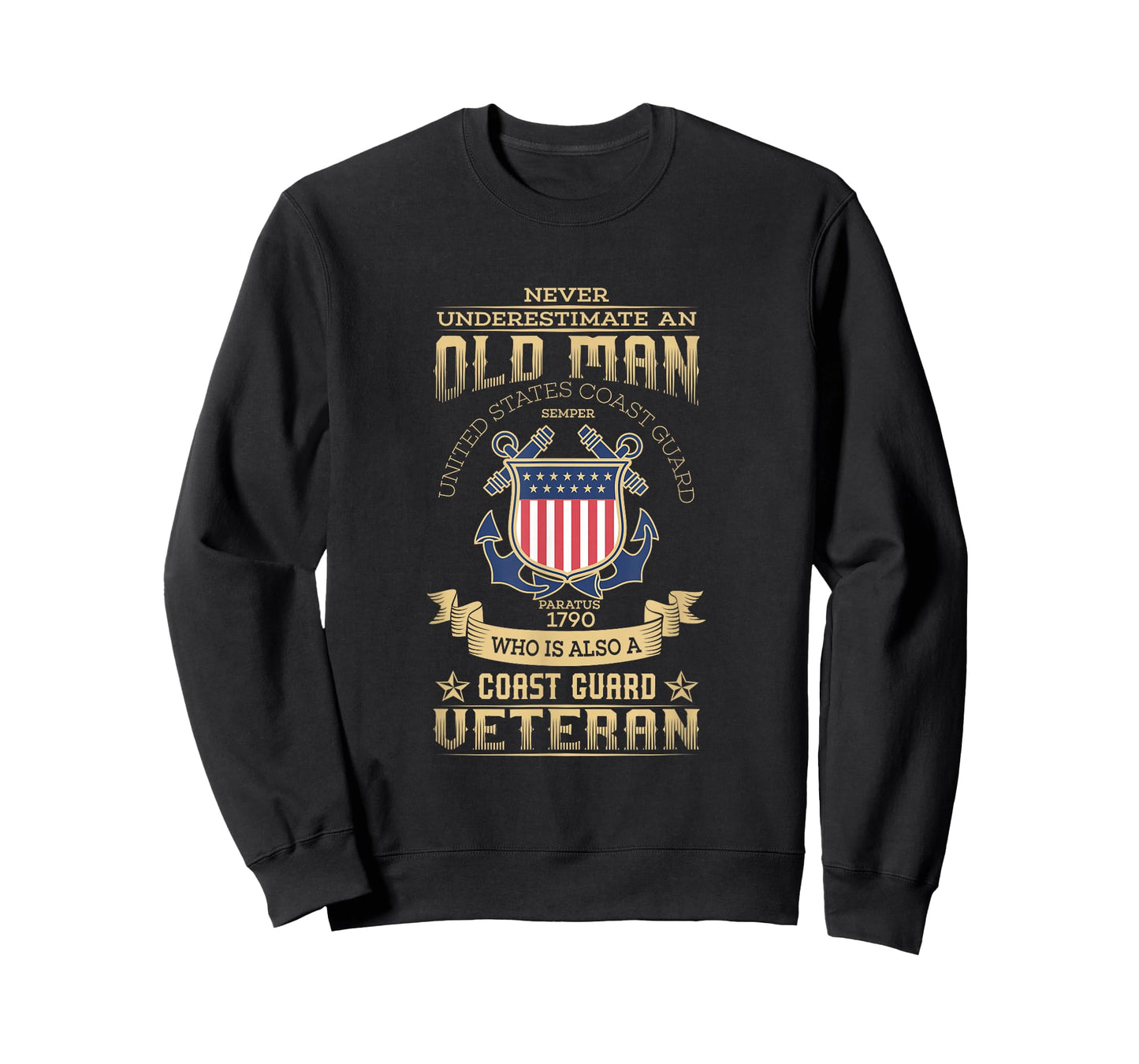 Never Underestimate an Old Man | Coast Guard Gift T-Shirt