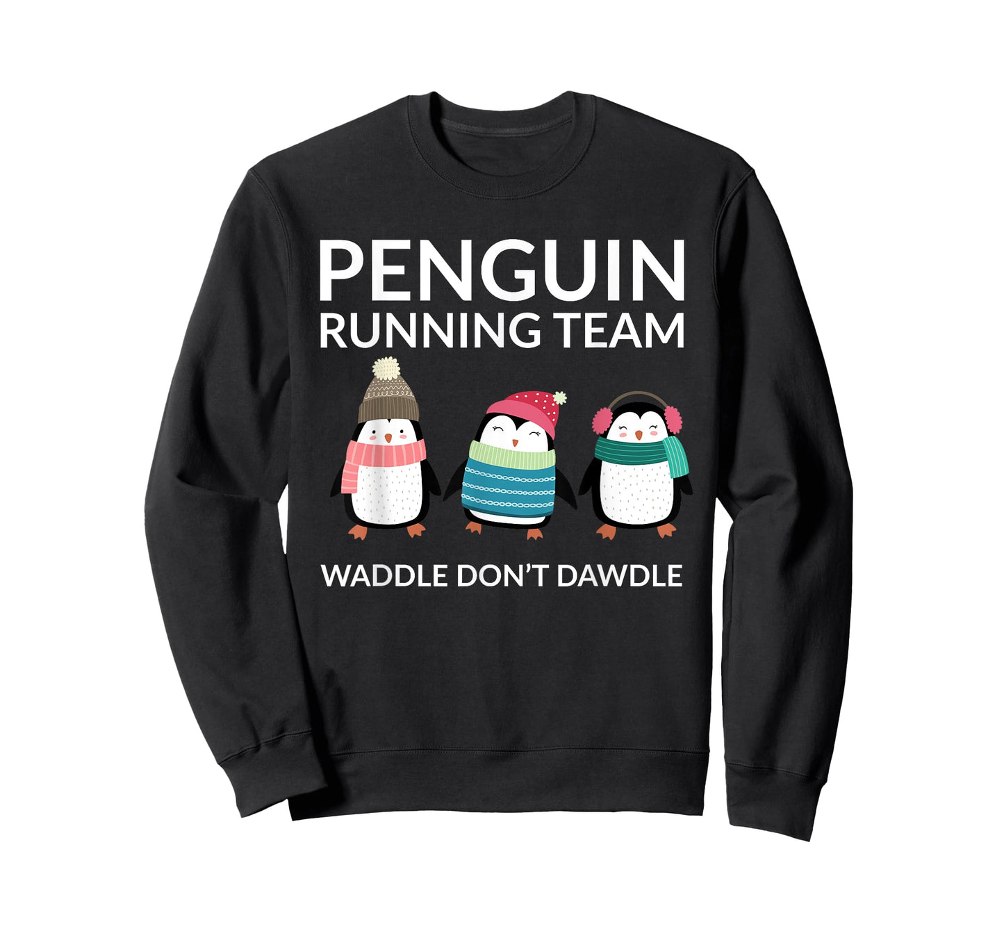 Penguin Running T-Shirt Funny Team Group Waddle Gift T-Shirt