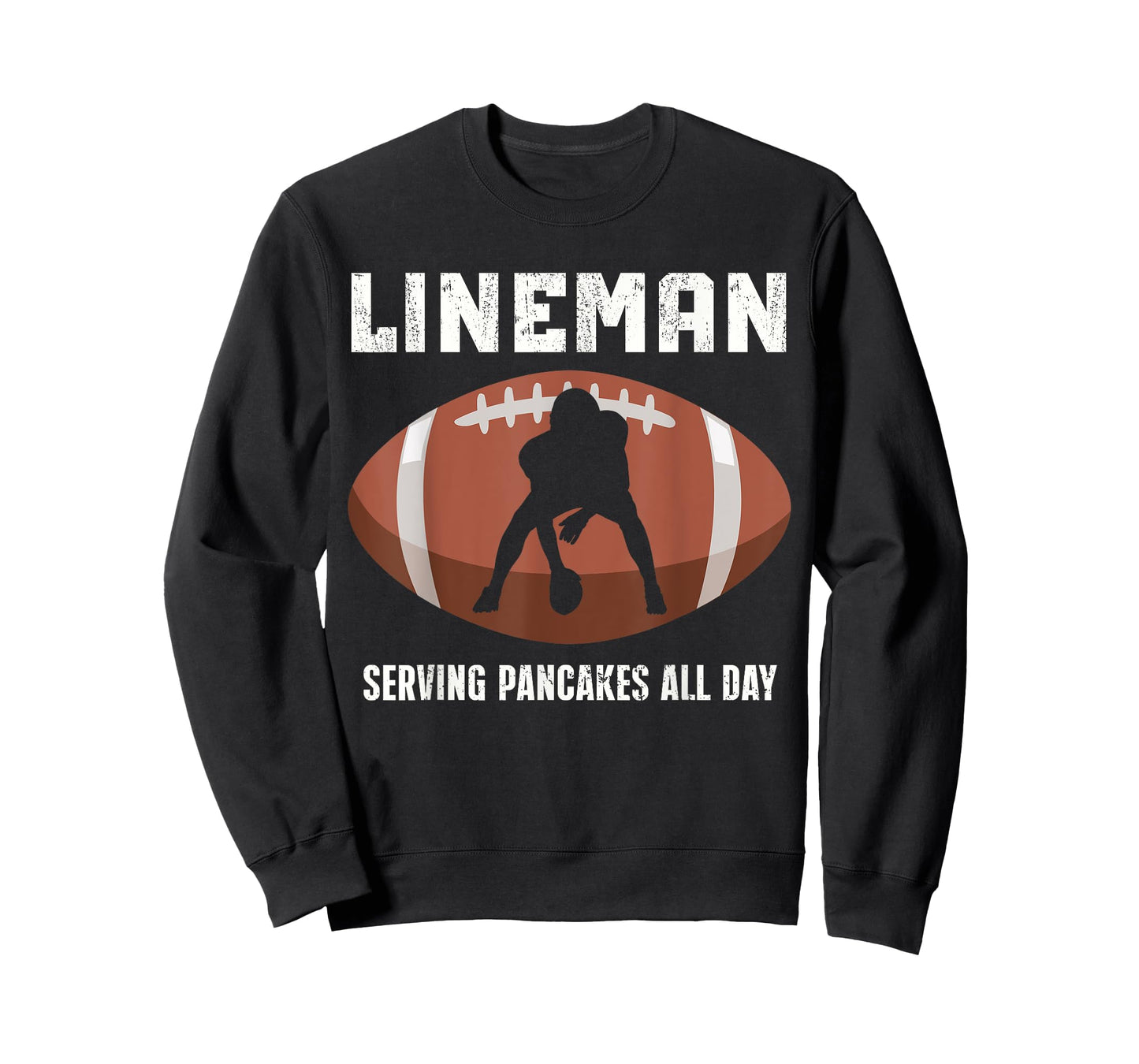 Funny Lineman American Football Serving Pancakes All Day T-Shirt