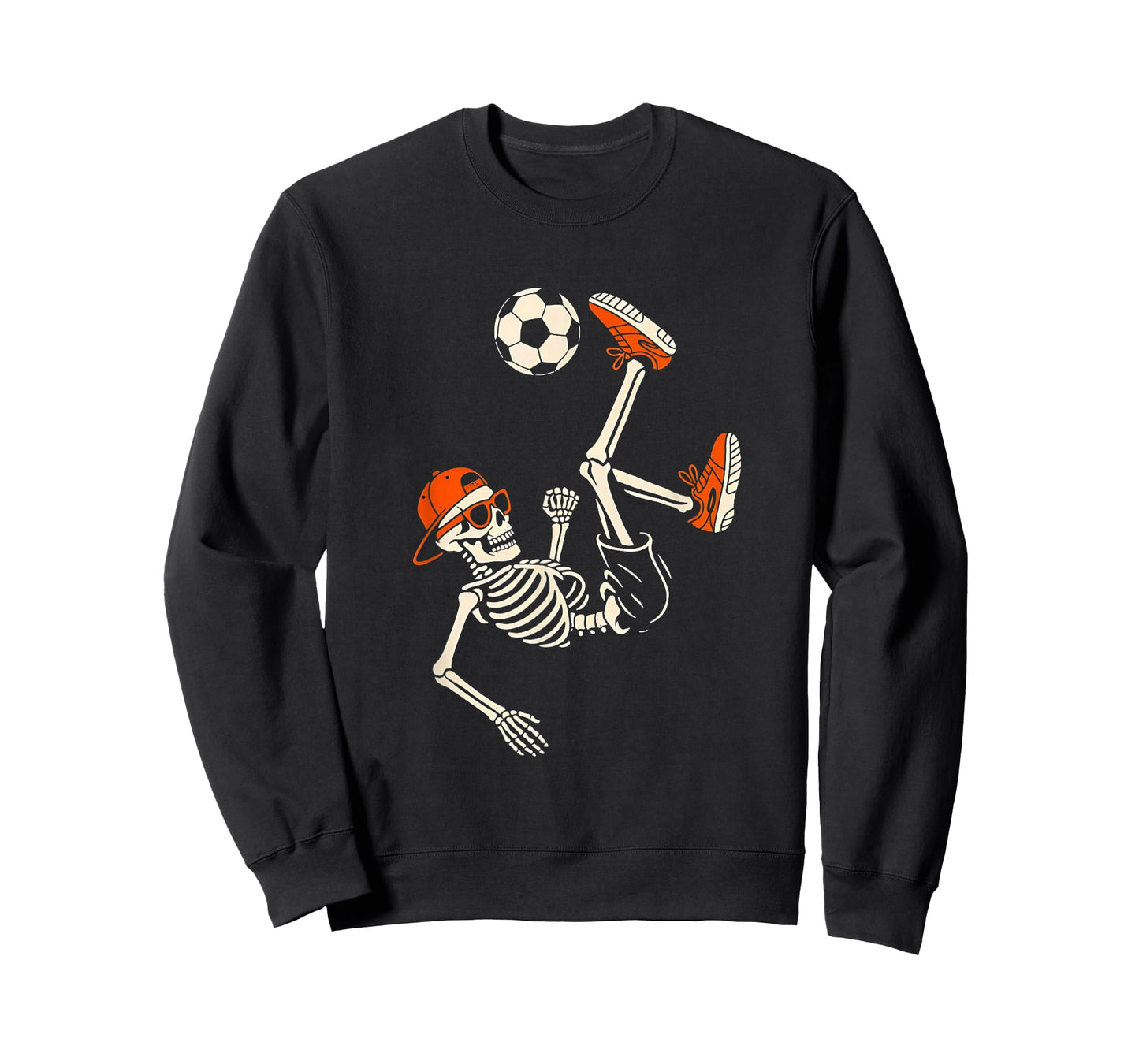 Halloween Skeleton Funny Soccer Shirt for Teens Boys Men T-Shirt
