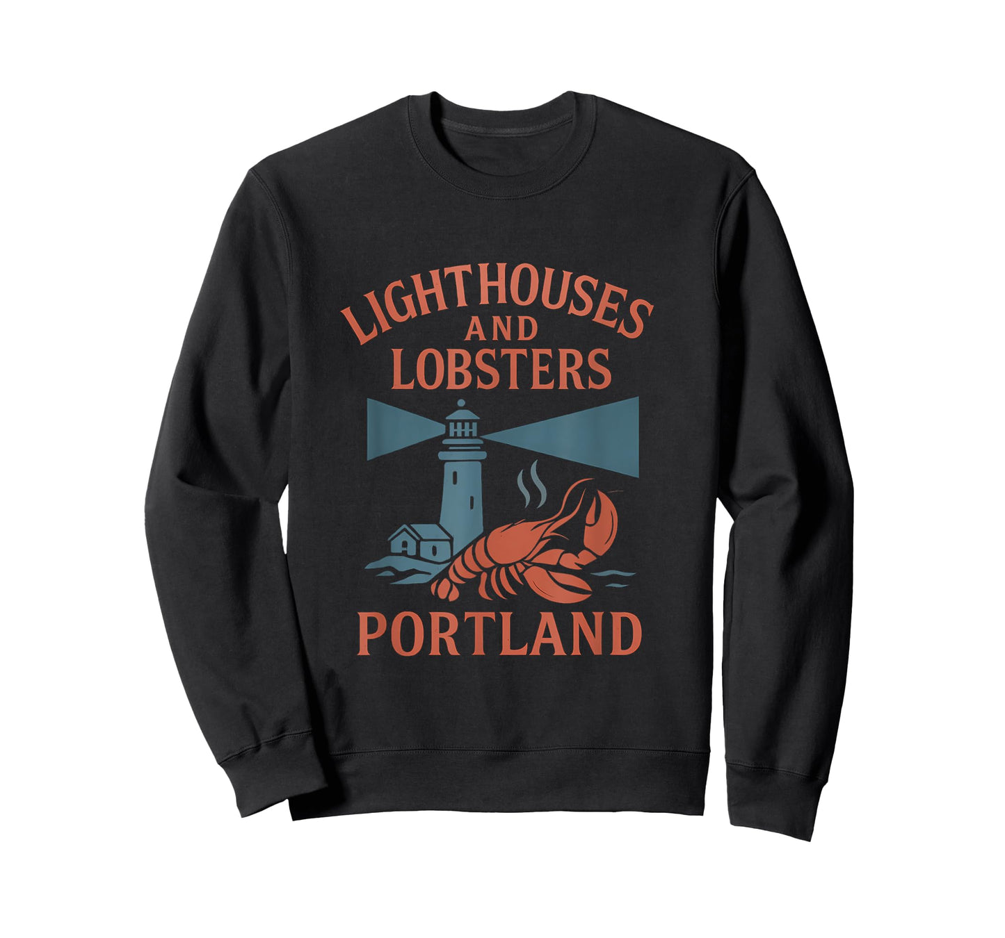 Portland ME Lighthouses and Lobsters Vintage Design T-Shirt