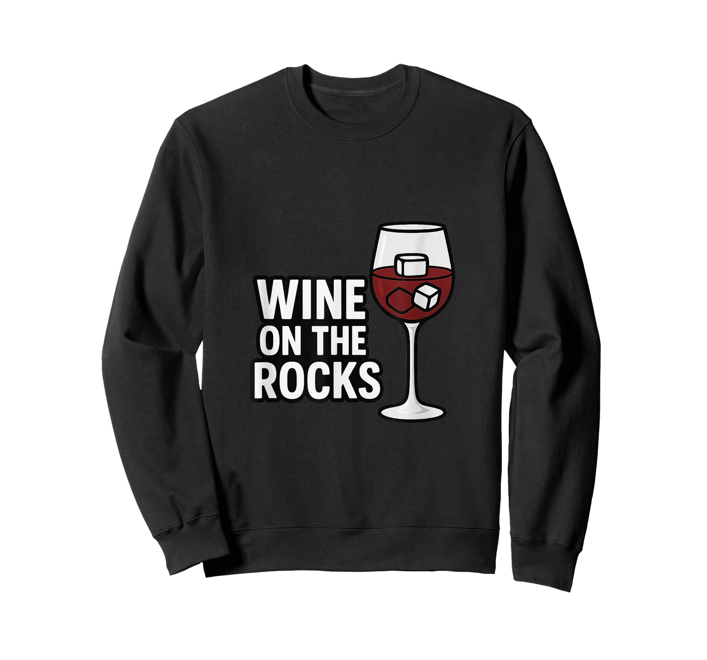 Funny Wine Lover Graphic Tee – Wine on The Rocks T-Shirt