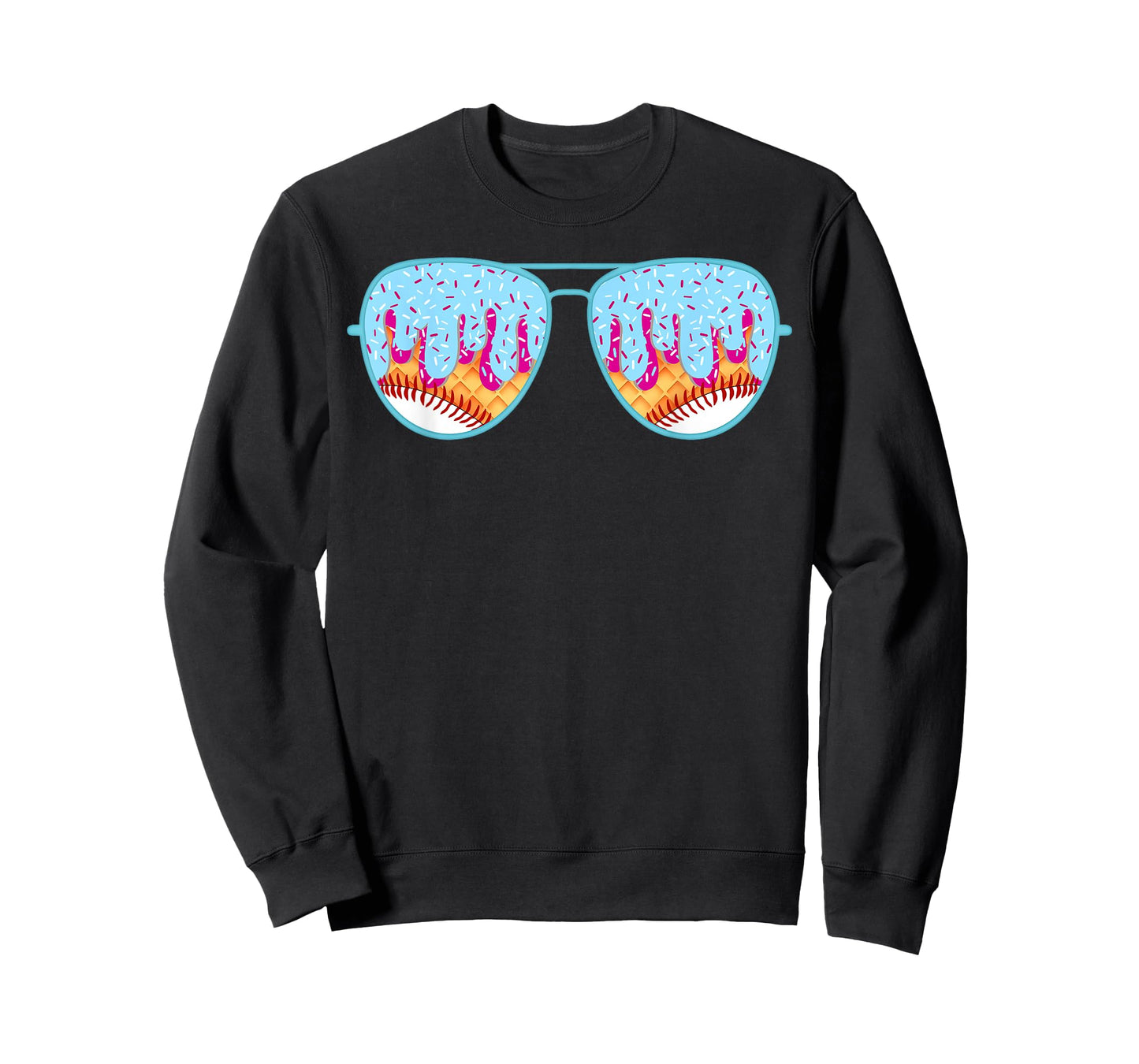 Baseball Sunglasses Ice Cream Drip With Sprinkles T-Shirt