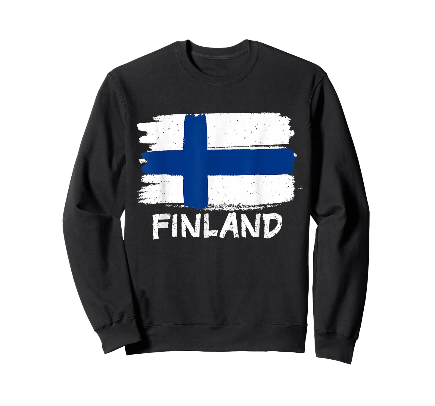 Finland Flag Kids Unisex Black Cotton Polyester T-Shirt