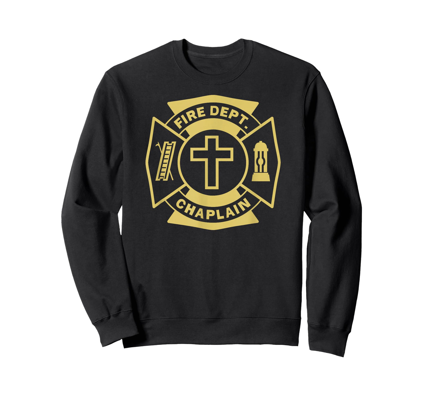 FIRE CHAPLAIN Firefighter Maltese Cross Patch Pastor Priest T-Shirt