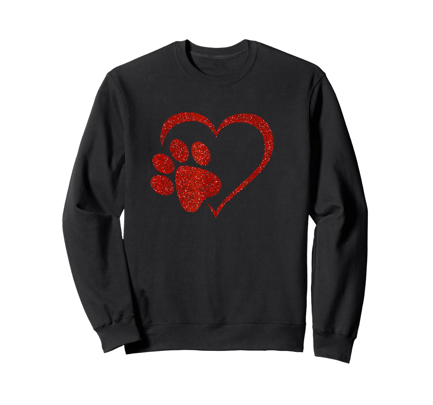 Dog Paw Print with red Heart for Valentine Day and Dog Lover T-Shirt