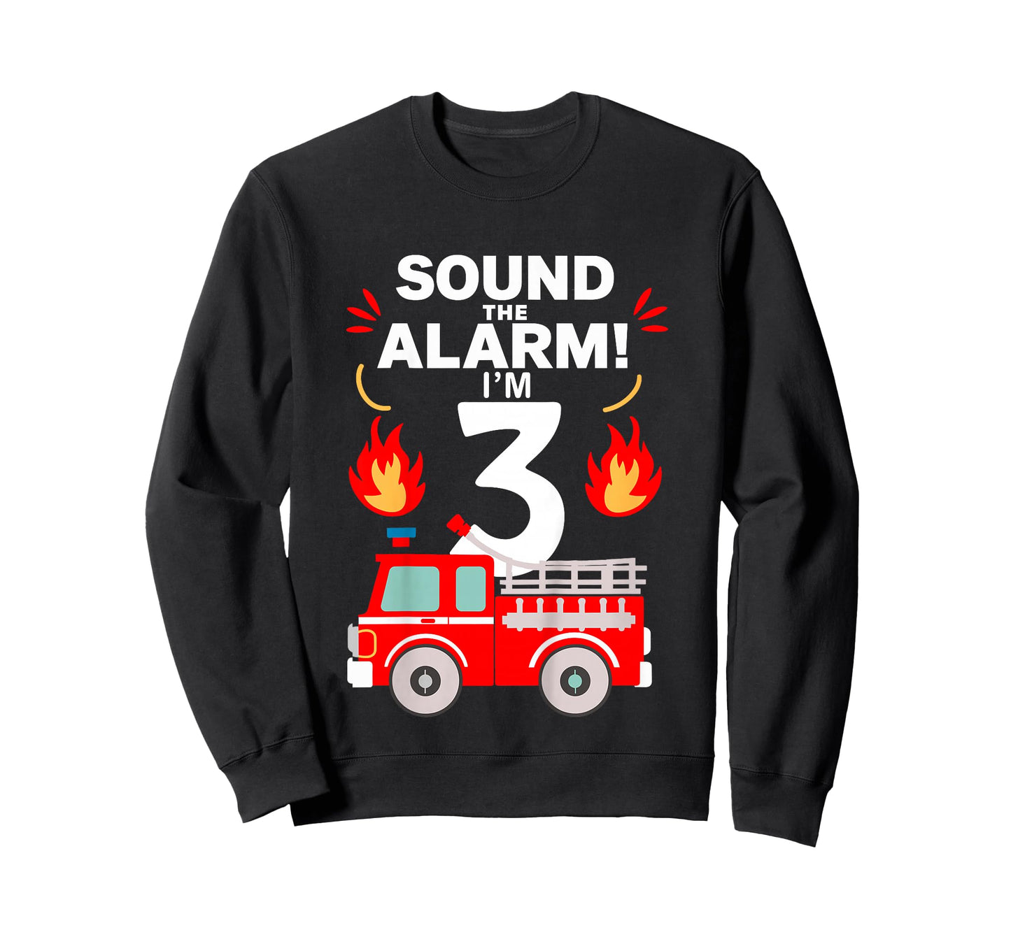 Kids 3rd Birthday Fire Truck 3 Year Old Birthday Boy Firefighter T-Shirt