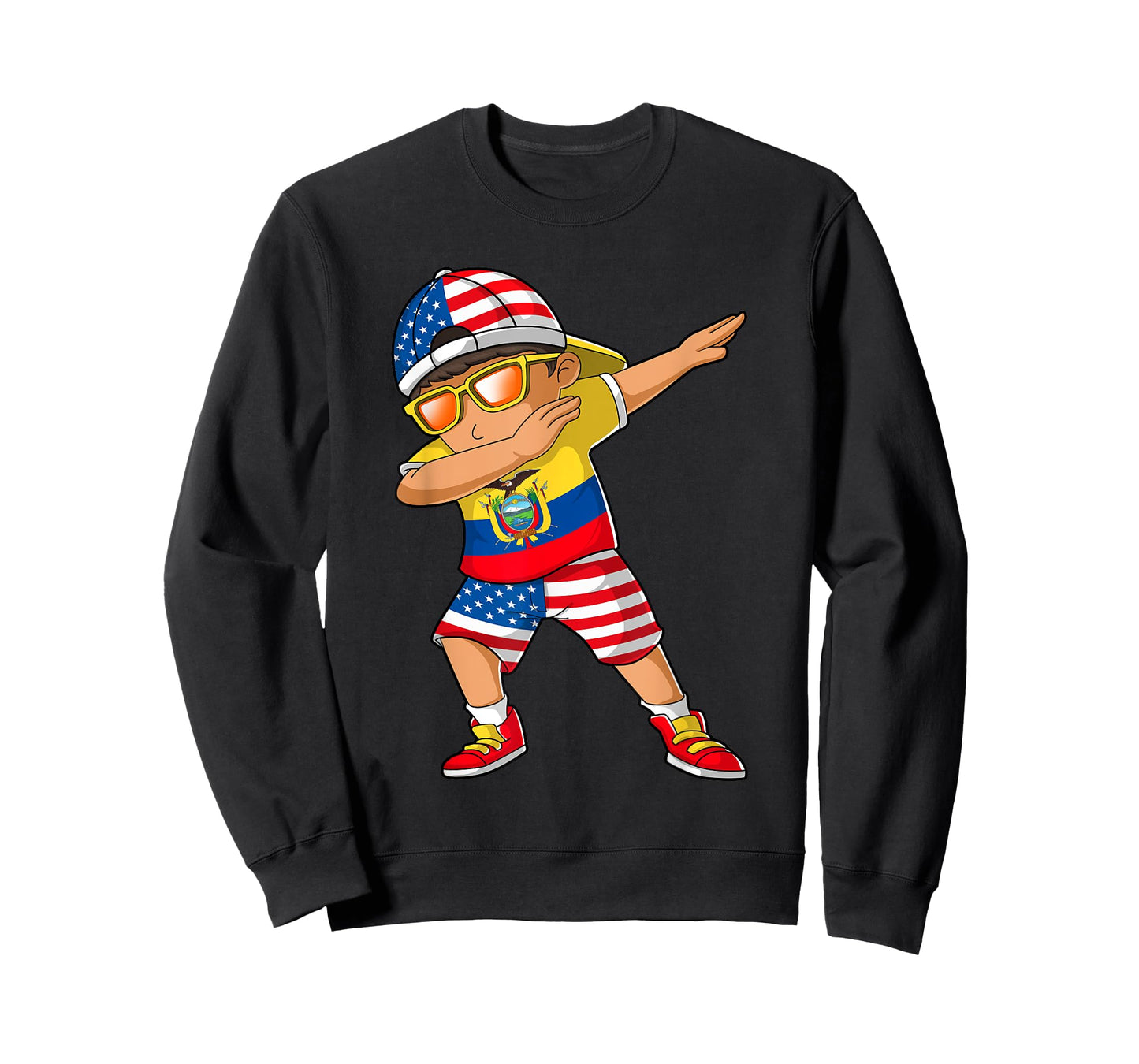 Half American Half Ecuadorian Boy Kid Ecuador Flag Patriotic T-Shirt