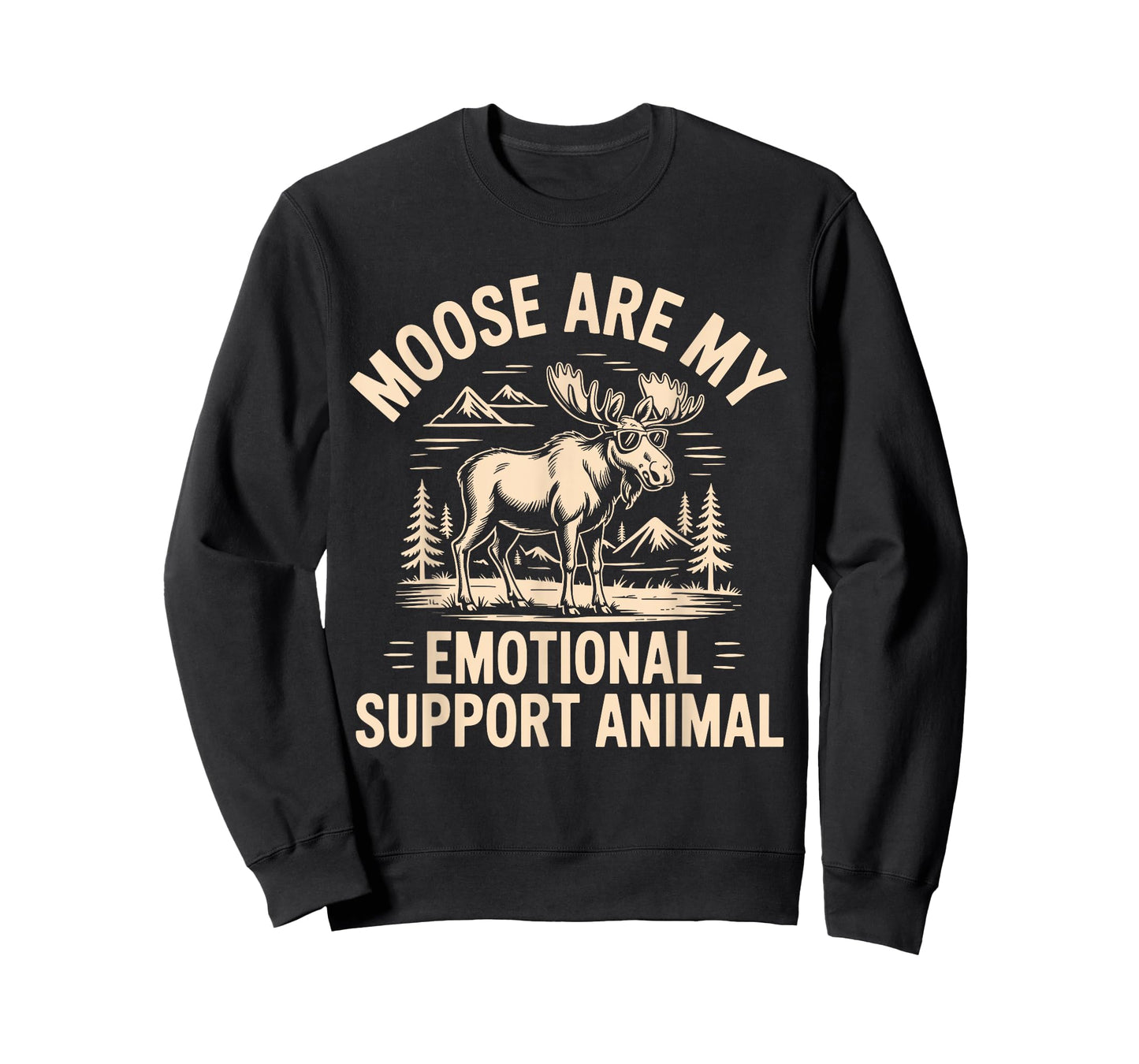 Cute Moose Lover Funny Elk Vintage Emotional Support Animal T-Shirt