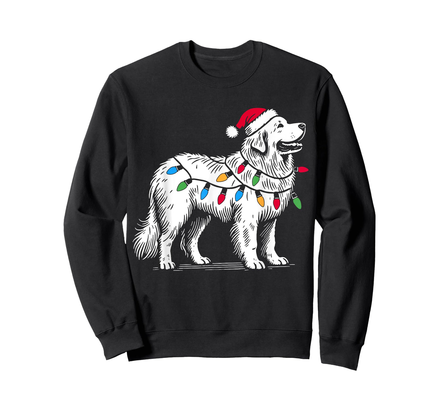 Great Pyrenees Christmas Lights Decorations Pyr Dog Lover PJ T-Shirt