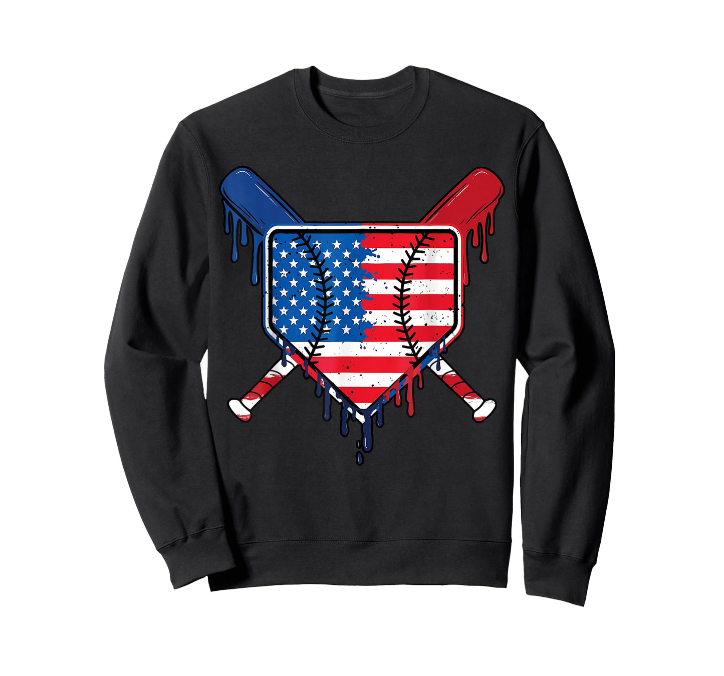 Baseball Drip Boys Ice Cream Patriotic American Flag T-Shirt
