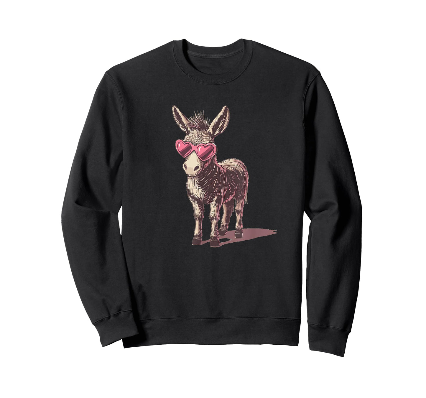 Funny Heart Sunglasses and Lovely Donkey Costume T-Shirt
