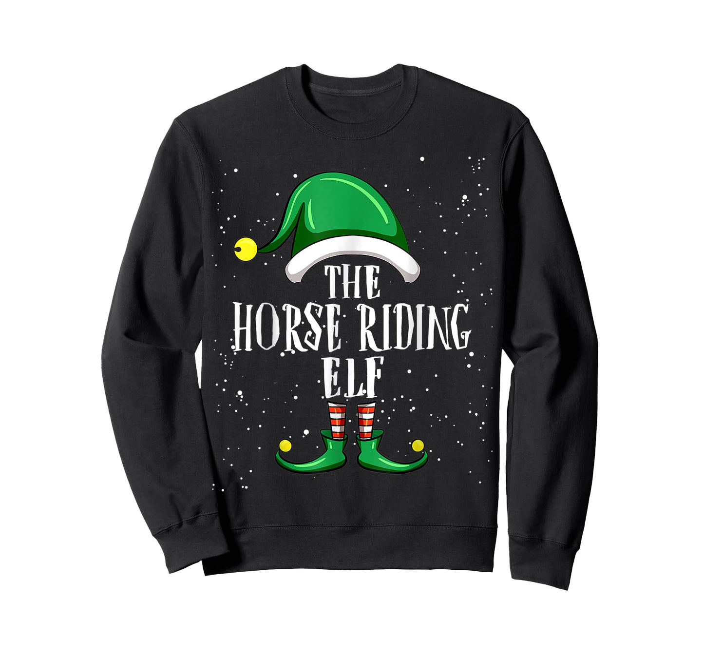 Horse Riding Elf Group Matching Family Christmas Funny T-Shirt